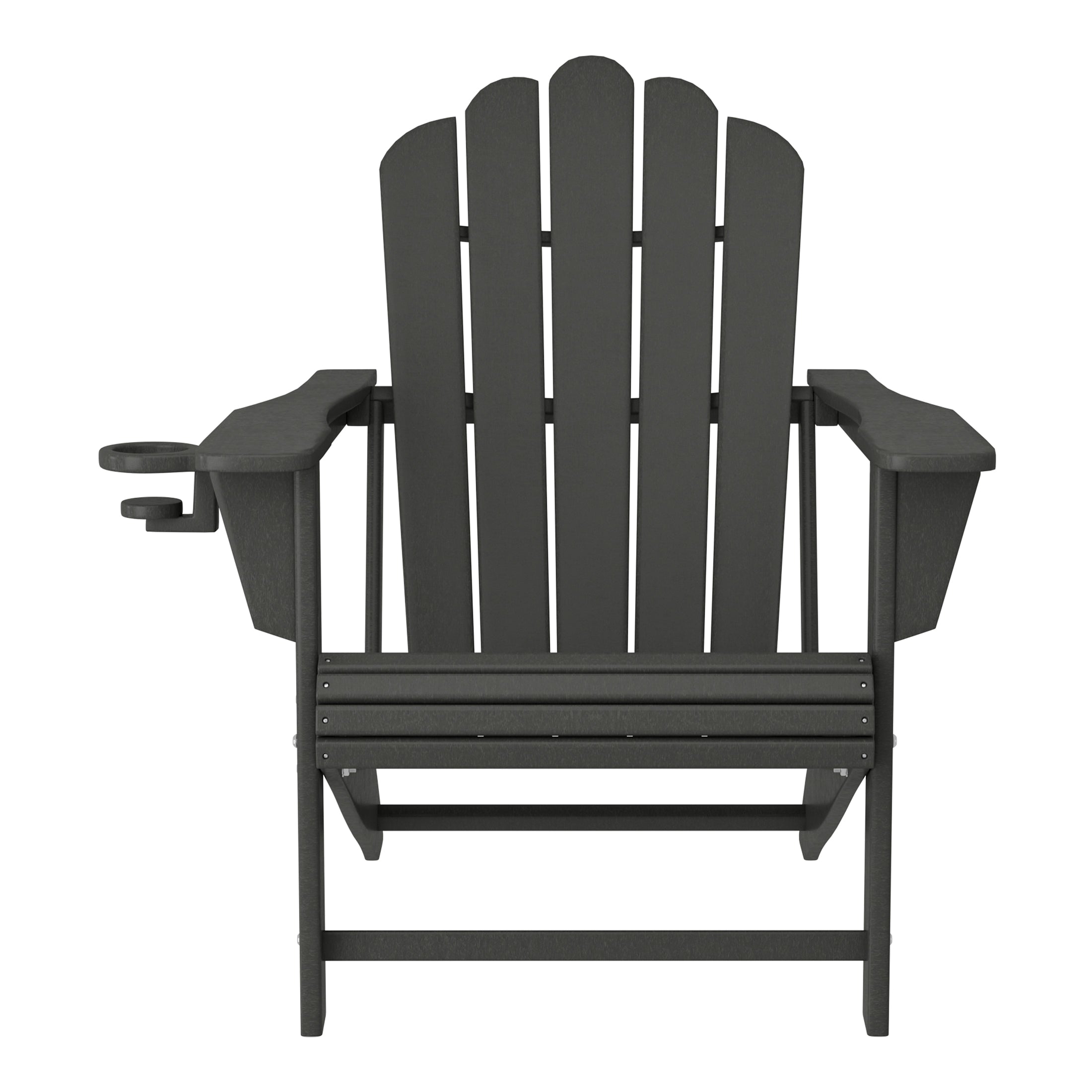 Lakeview 3-Piece Adirondack Chair with Cup Holder and Folding Ottoman and Table Set