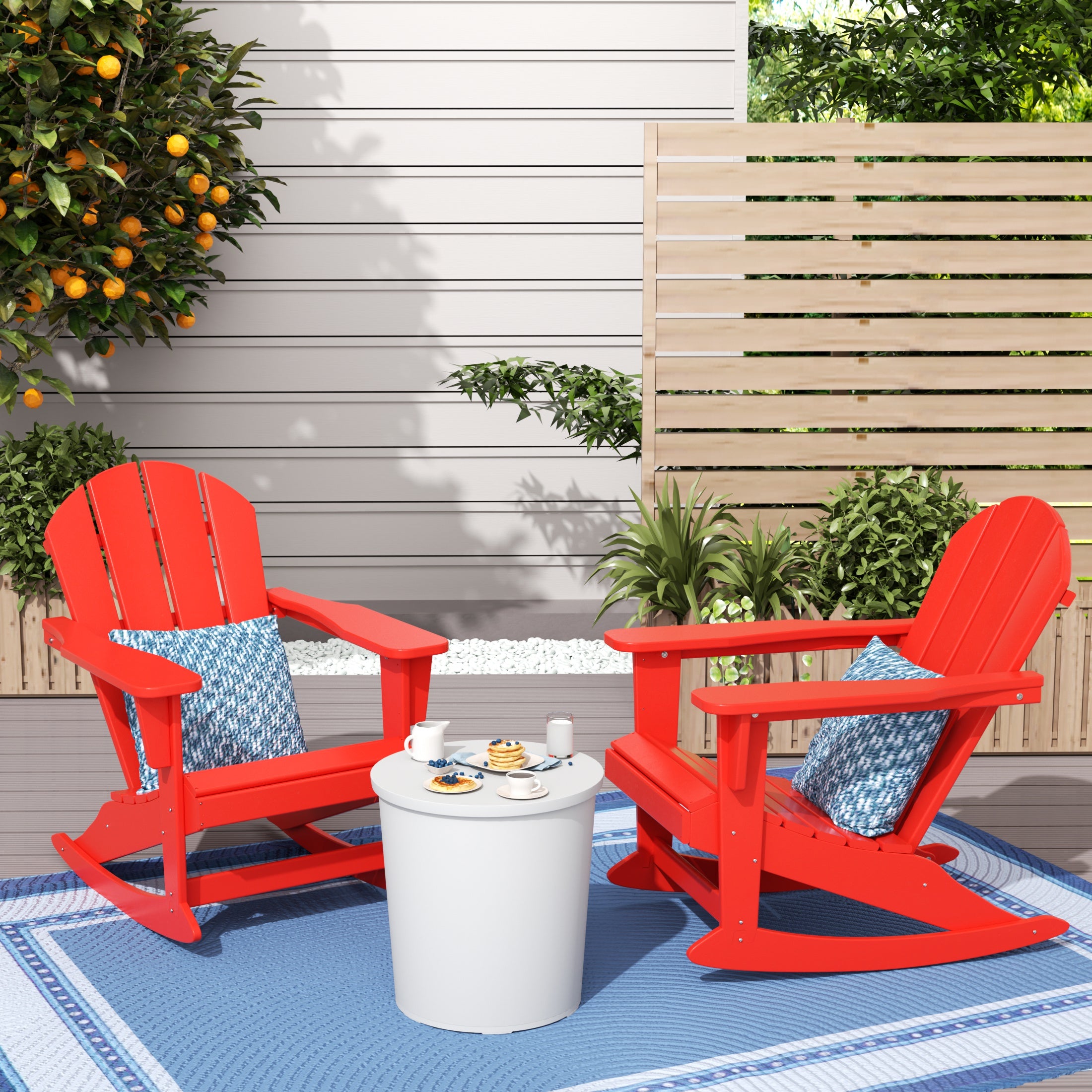 Paradise Westintrends 2 piece set Outdoor / Patio Poly Adirondack rocking chairs ( 2 seater )