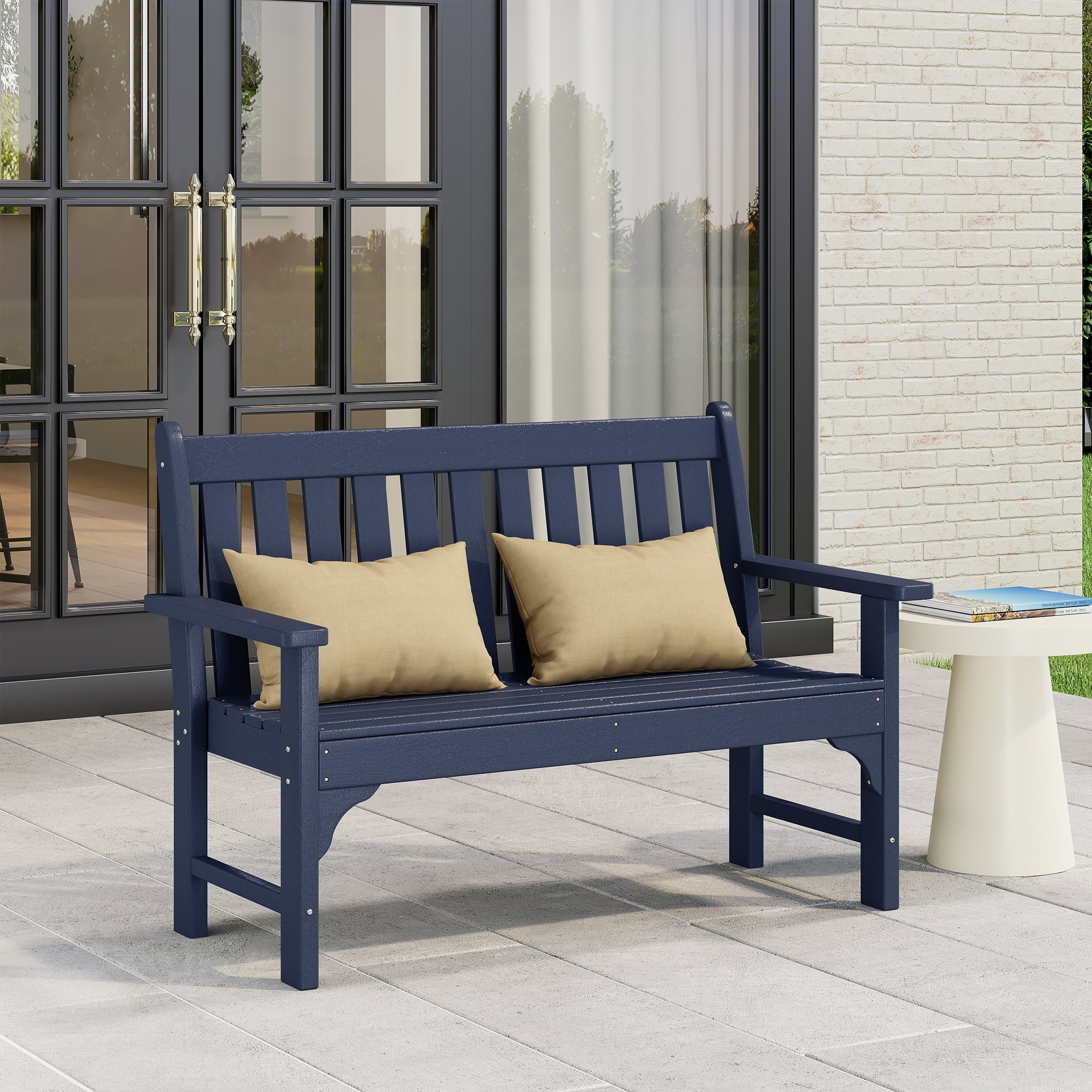 Paradise Outdoor 2-Person All-Weather HDPE Front Porch Garden Bench