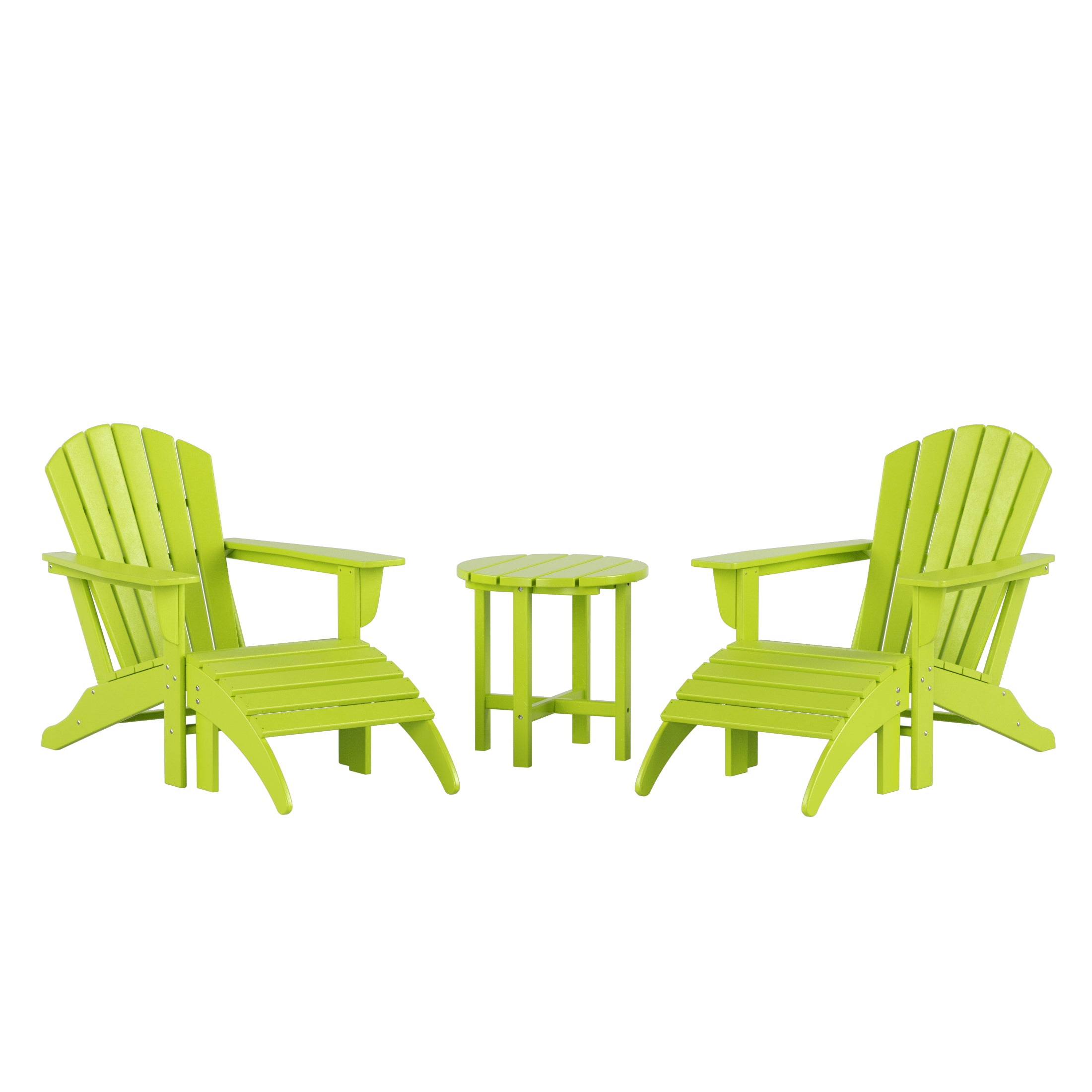 Portside Outdoor Adirondack Chair With Ottoman And Side Table 5-Piece Set