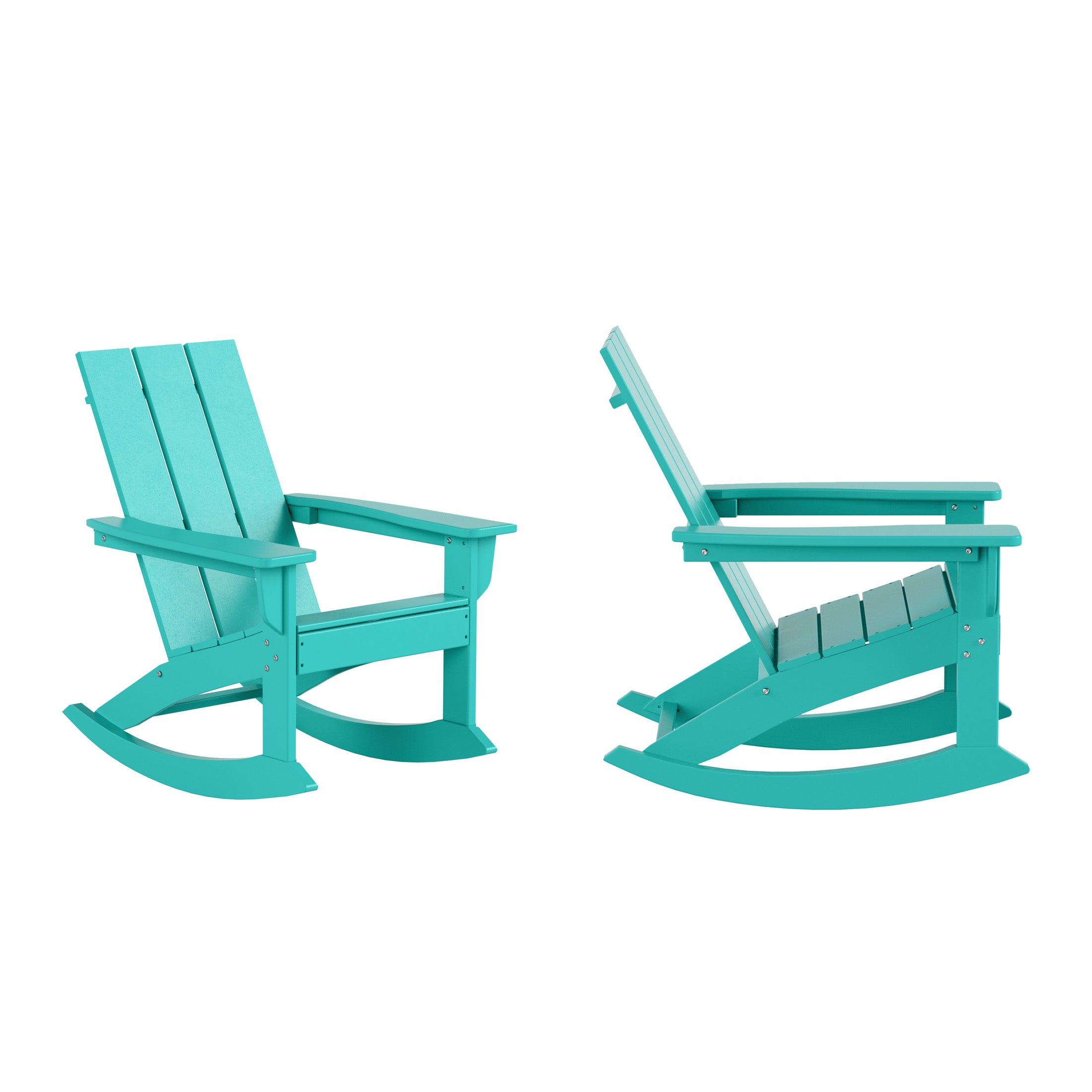 Palms Ashore Outdoor Patio Modern Adirondack Rocking Chair (Set of 2)