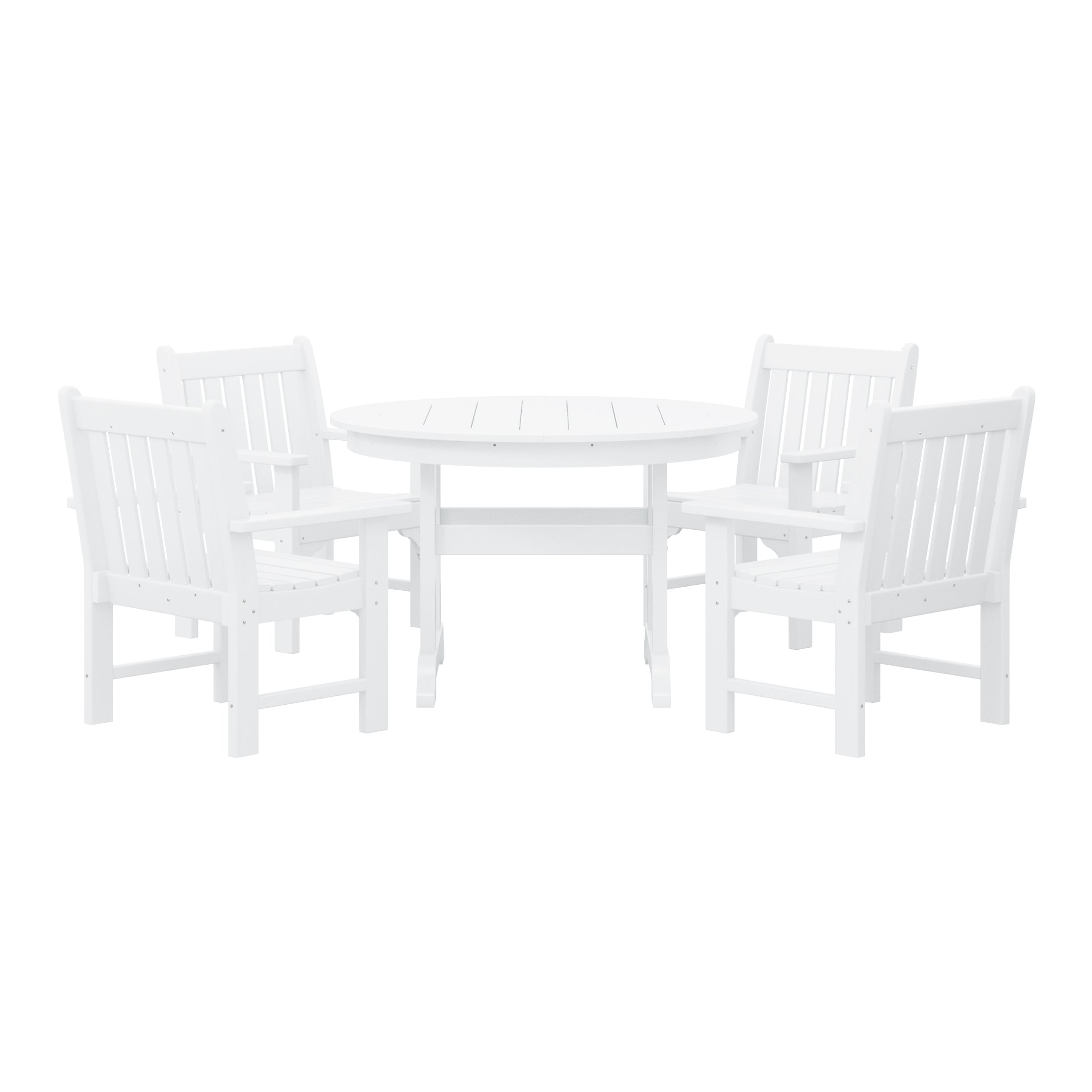 Paradise 5-Piece HDPE Outdoor Patio Chair and Round Table Dining Set