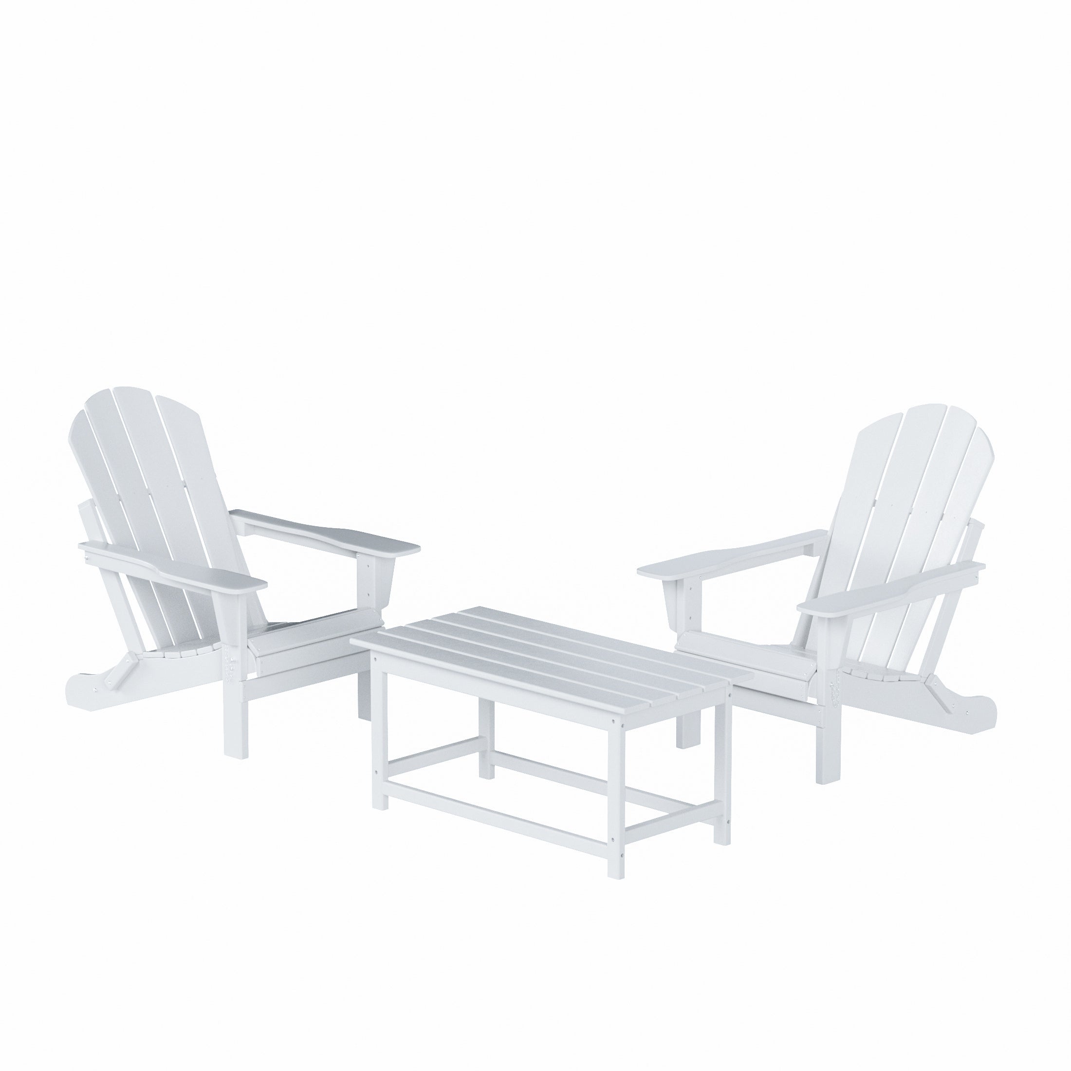 Paradise Westintrends 3-Piece set Outdoor / Patio Poly Adirondack chair set with a Coffee table ( 2 seater )