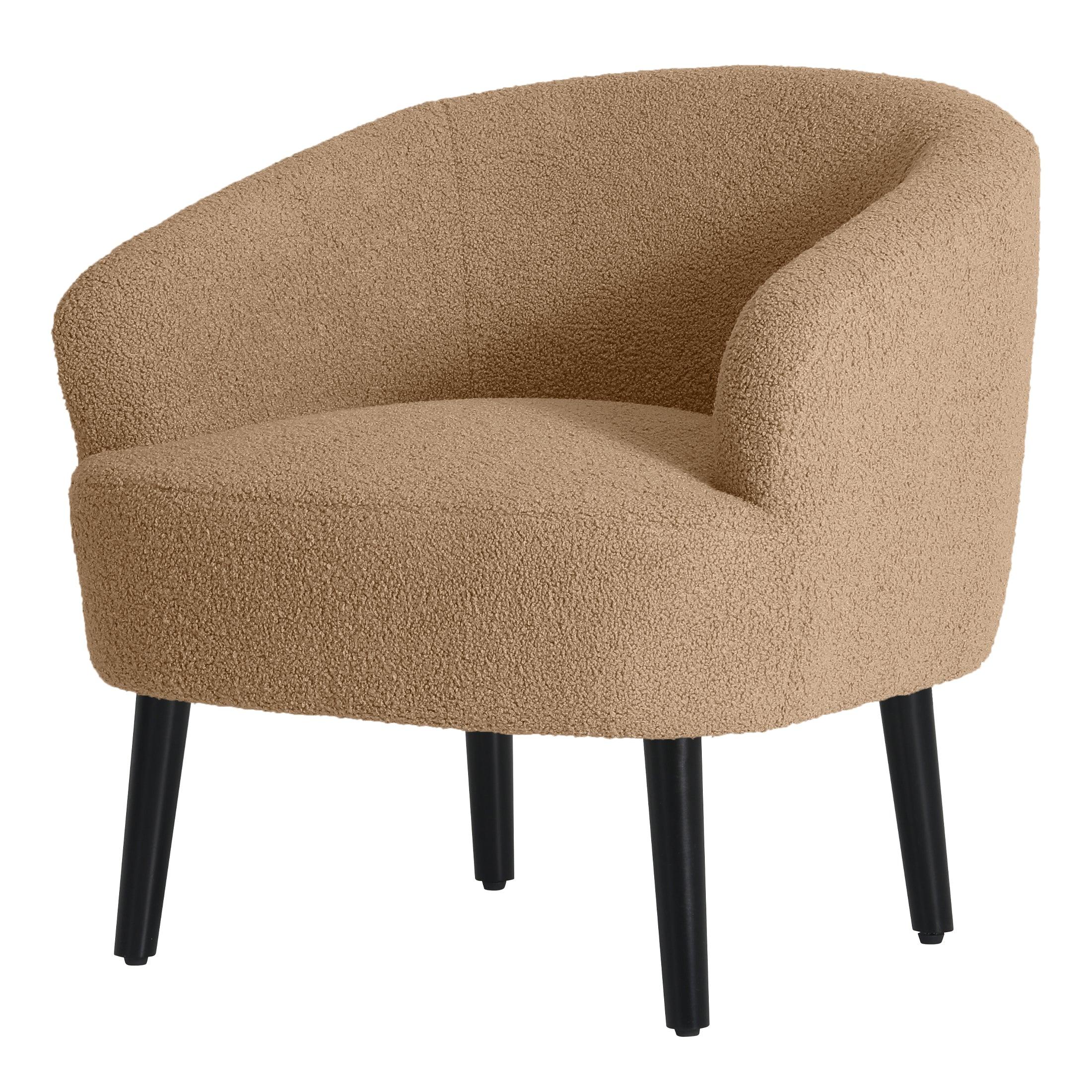 Celine 29" Wide Mid Century Modern Sherpa Barrel Accent Chair - Costaelm