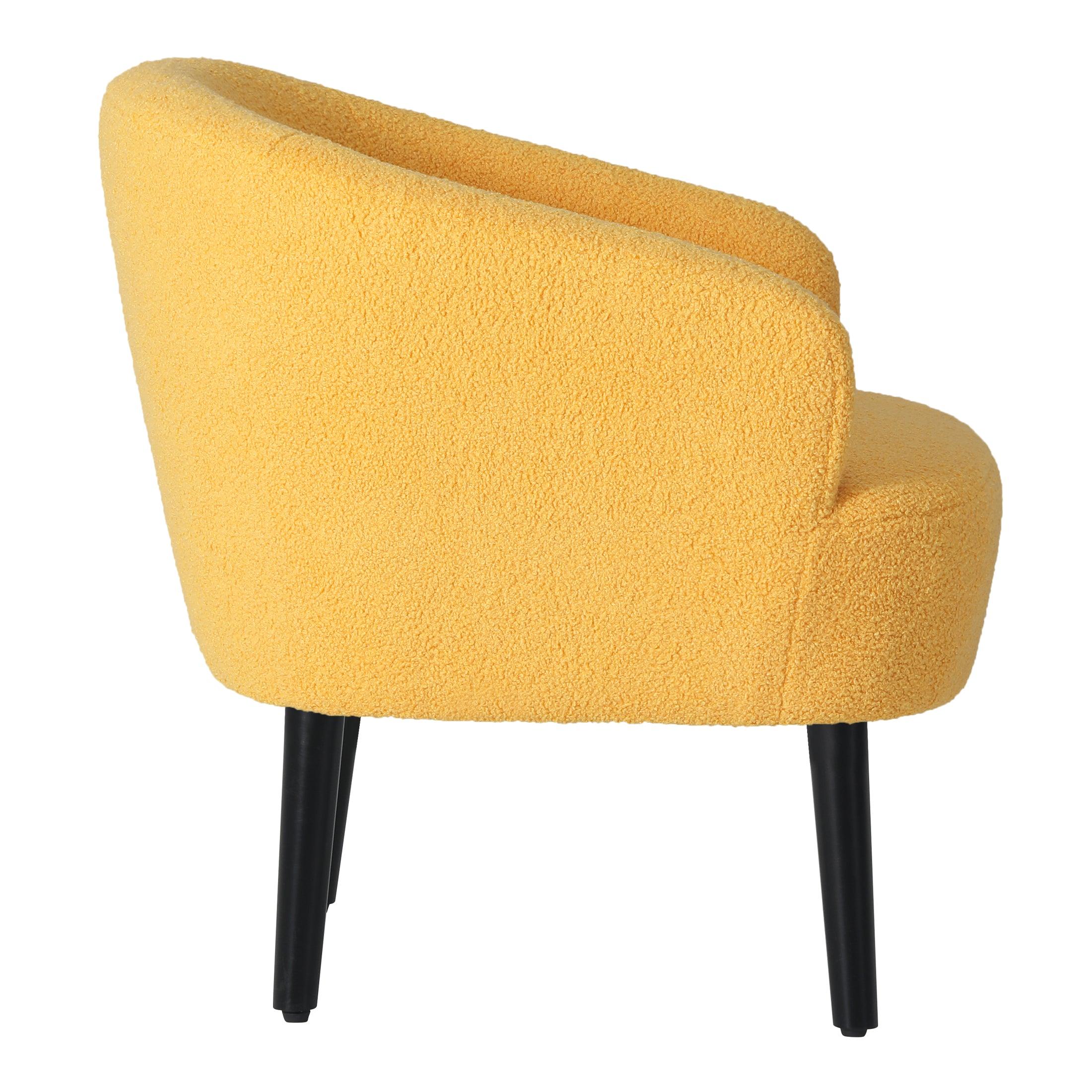 Celine 29" Wide Mid Century Modern Sherpa Barrel Accent Chair - Costaelm