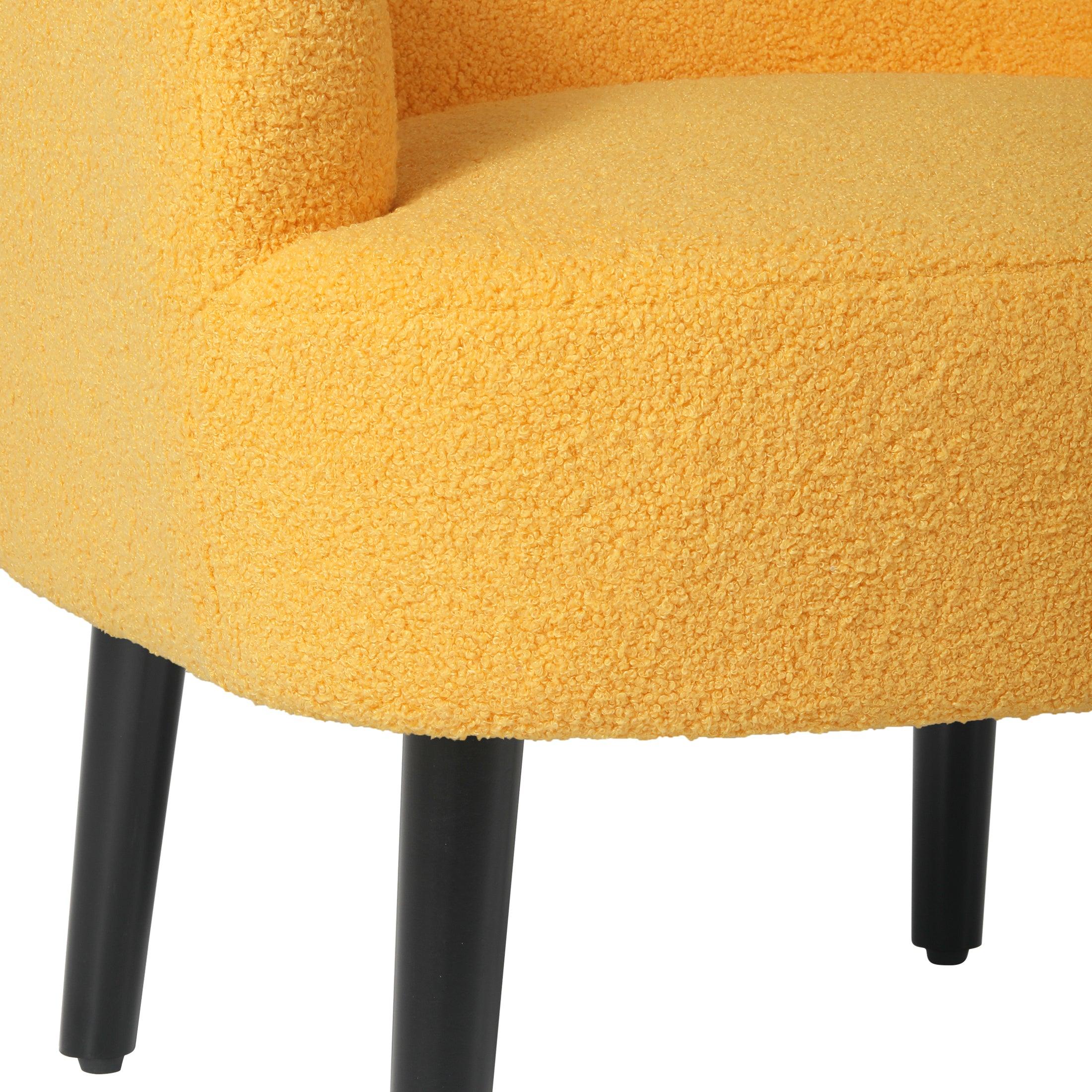 Celine 29" Wide Mid Century Modern Sherpa Barrel Accent Chair - Costaelm