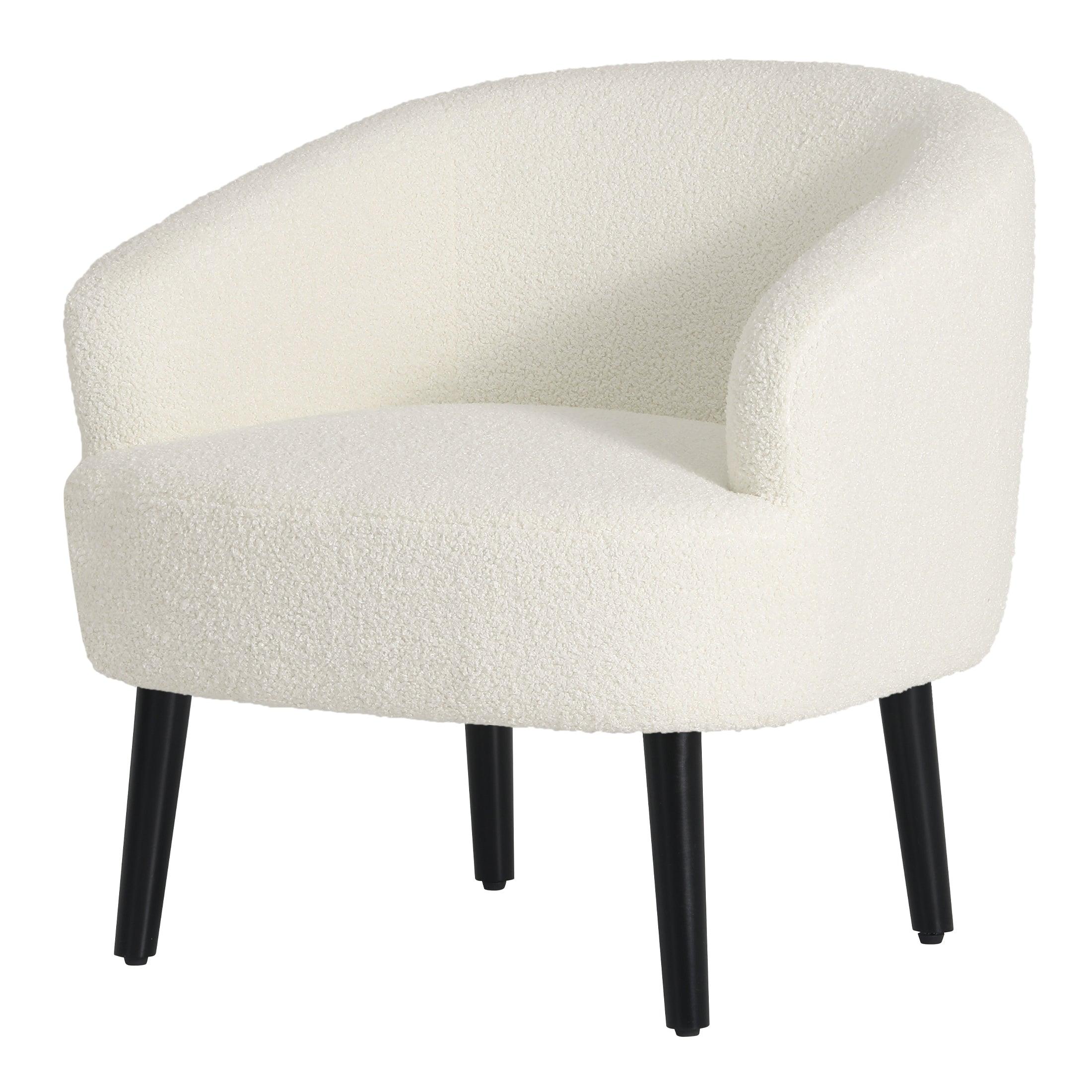 Celine 29" Wide Mid Century Modern Sherpa Barrel Accent Chair - Costaelm