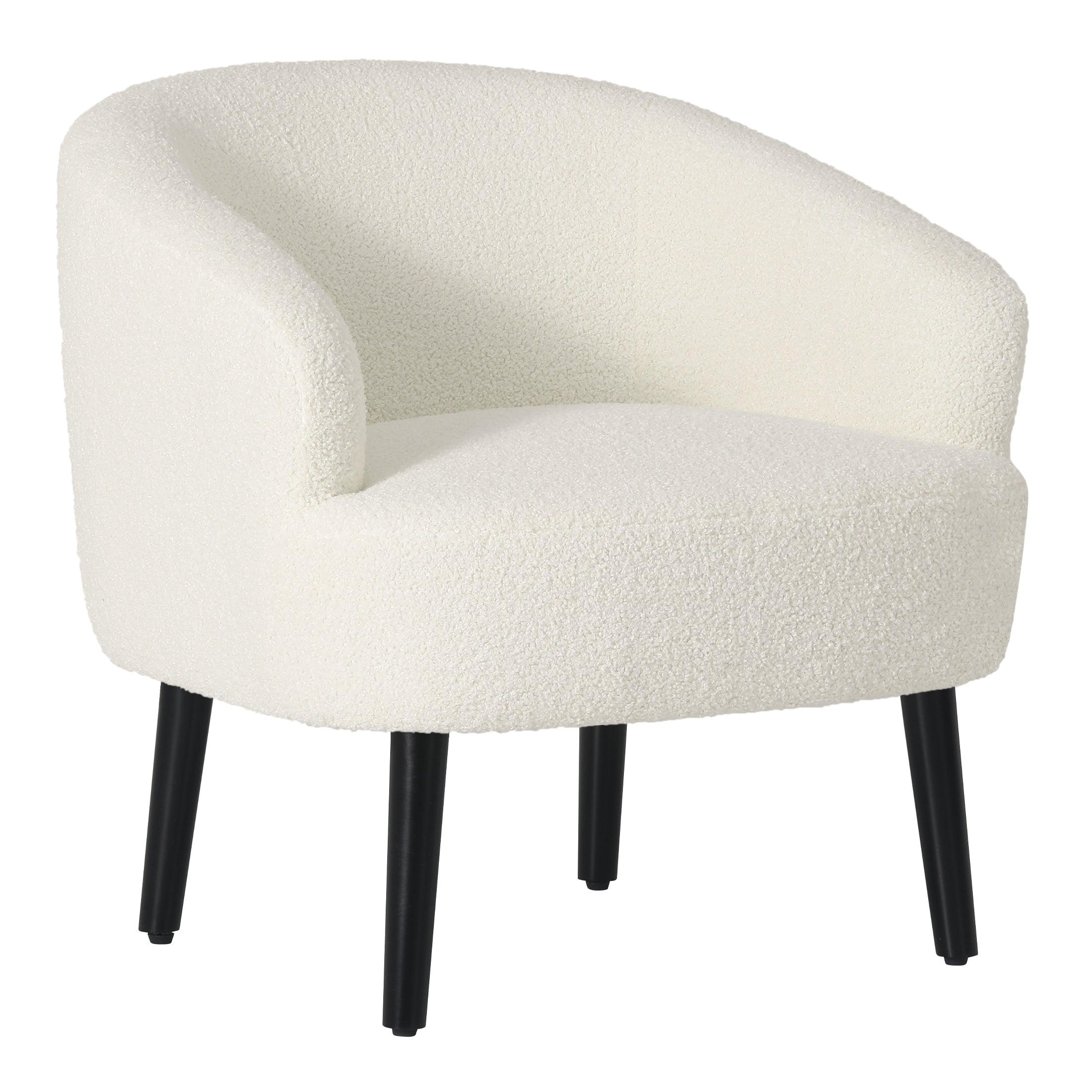 Celine 29" Wide Mid Century Modern Sherpa Barrel Accent Chair - Costaelm