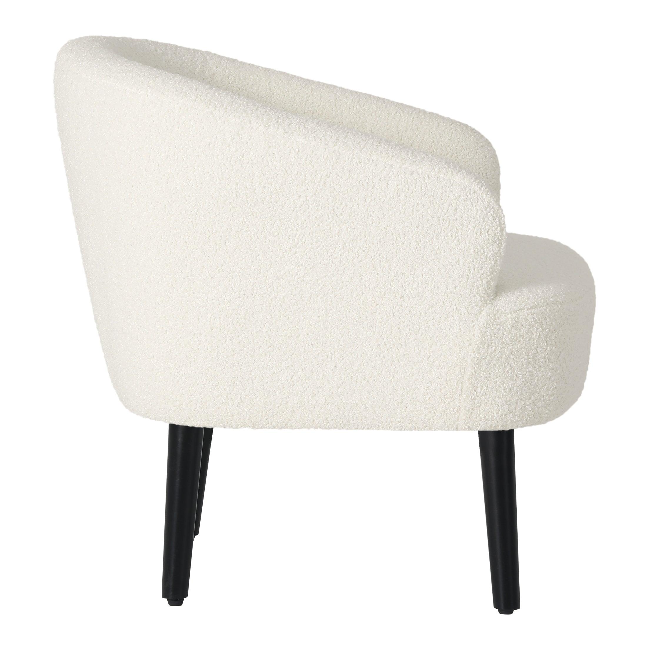 Celine 29" Wide Mid Century Modern Sherpa Barrel Accent Chair - Costaelm