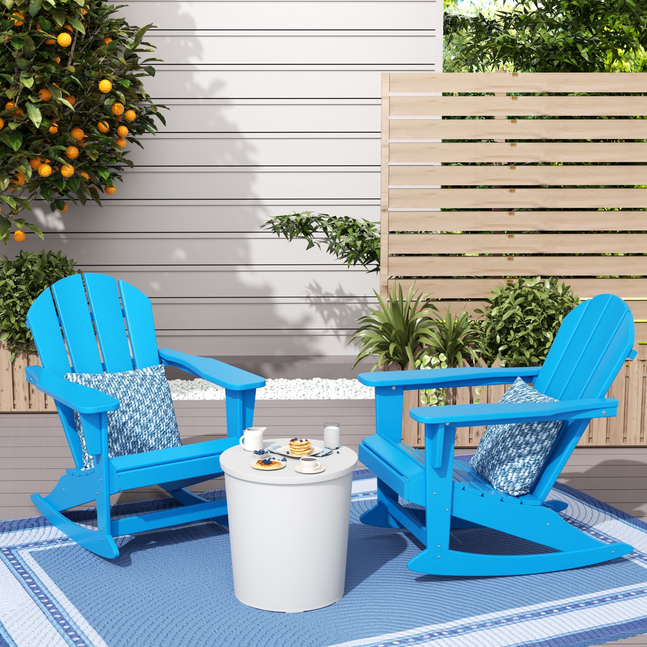 Paradise Westintrends 2 piece set Outdoor / Patio Poly Adirondack rocking chairs ( 2 seater )