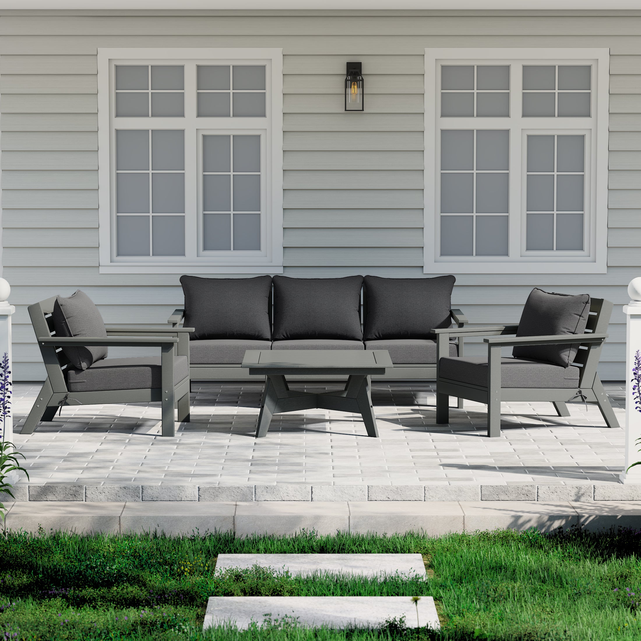 Portsmouth Outdoor 6-Piece Modular Sectional Patio Furniture Sofa Set