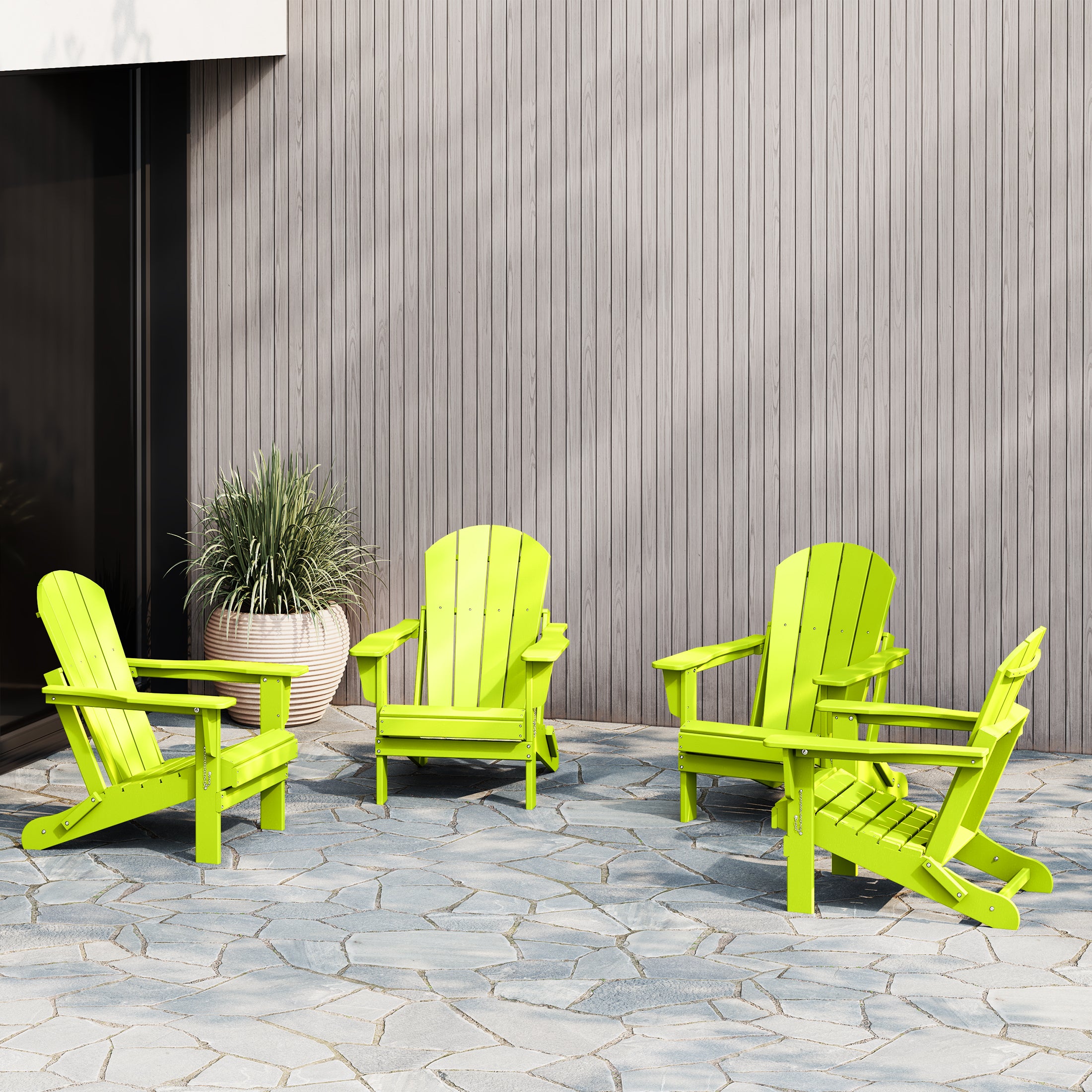 Paradise Westintrends 4-Piece set outdoor folding Poly Adirondack chair