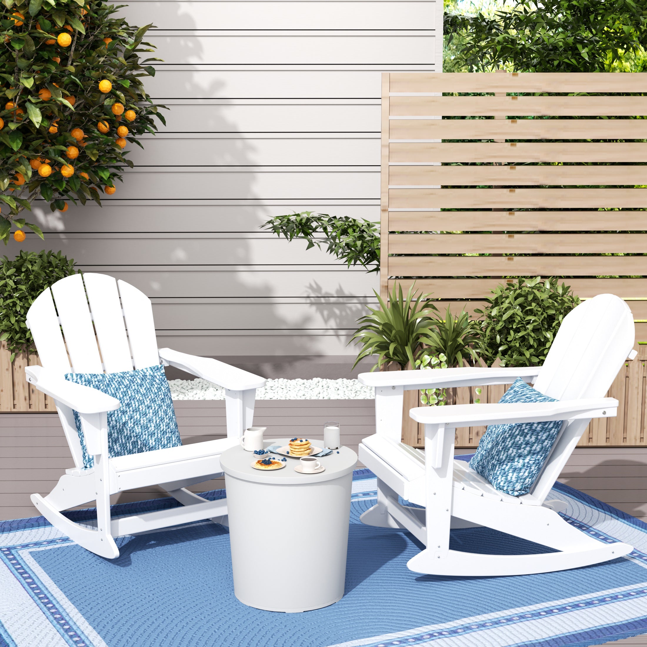 Paradise Westintrends 2 piece set Outdoor / Patio Poly Adirondack rocking chairs ( 2 seater )