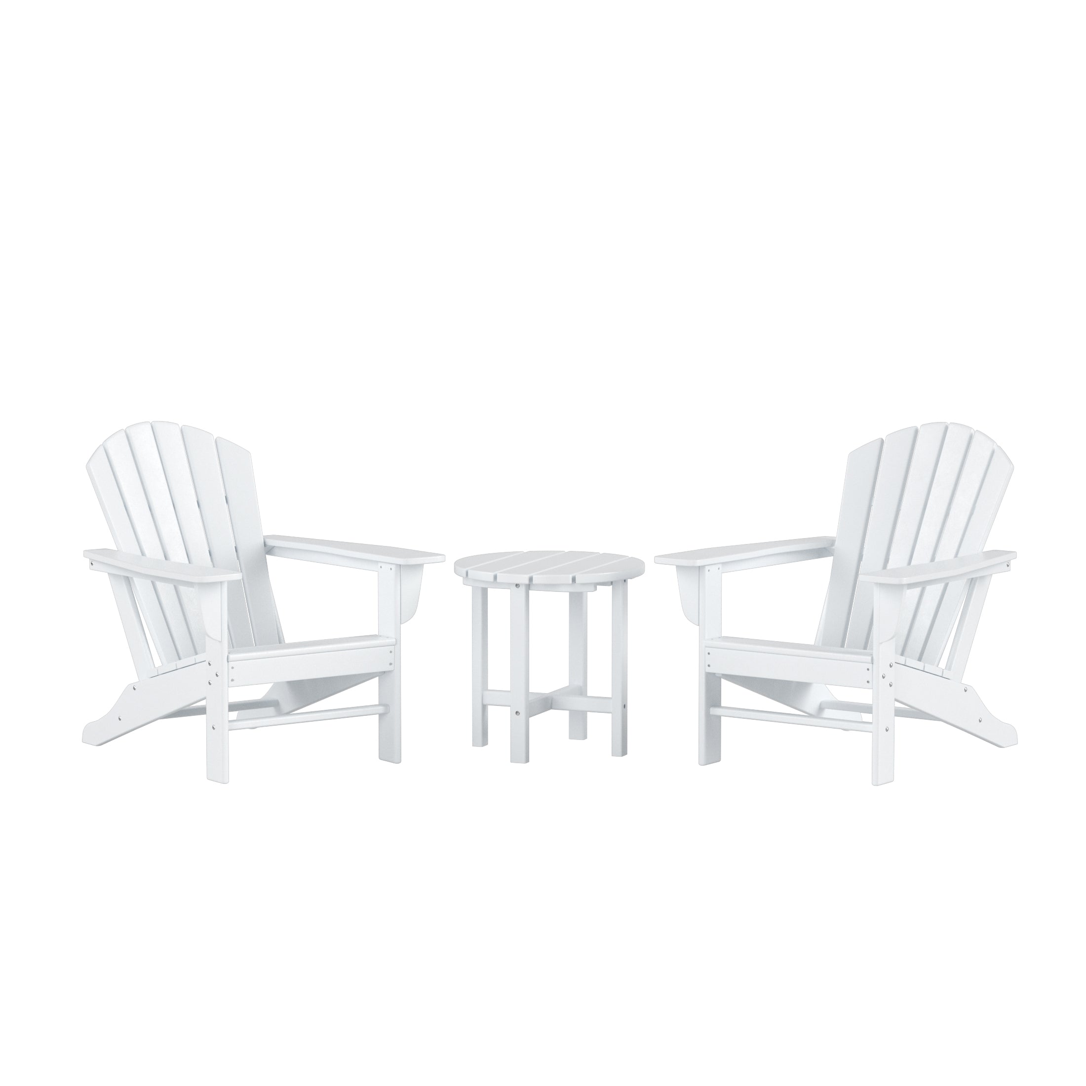 Portside Dylan 3-Piece Outdoor Adirondack Chair with Side Table Set