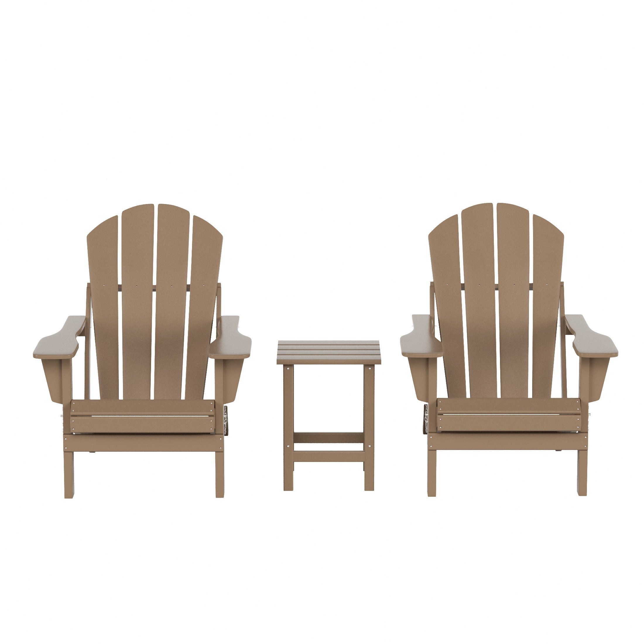 Paradise Westintrends 3-Piece set Outdoor / Patio Poly Adirondack chair set with a side table ( 2 seater )