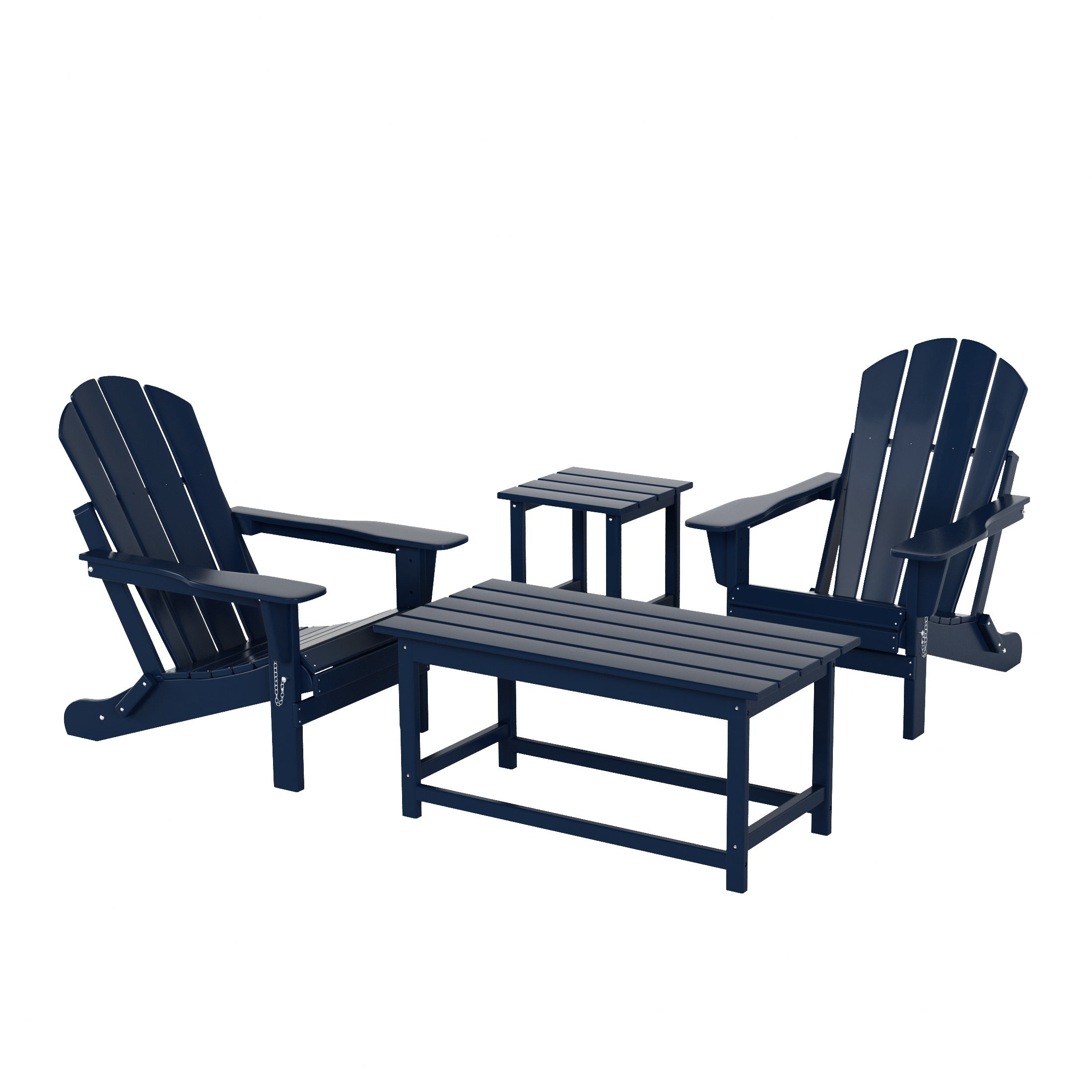 Paradise Westintrends 4-Piece set Outdoor / Patio Poly Adirondack chairs with a Coffee and a side table ( 2 seater )