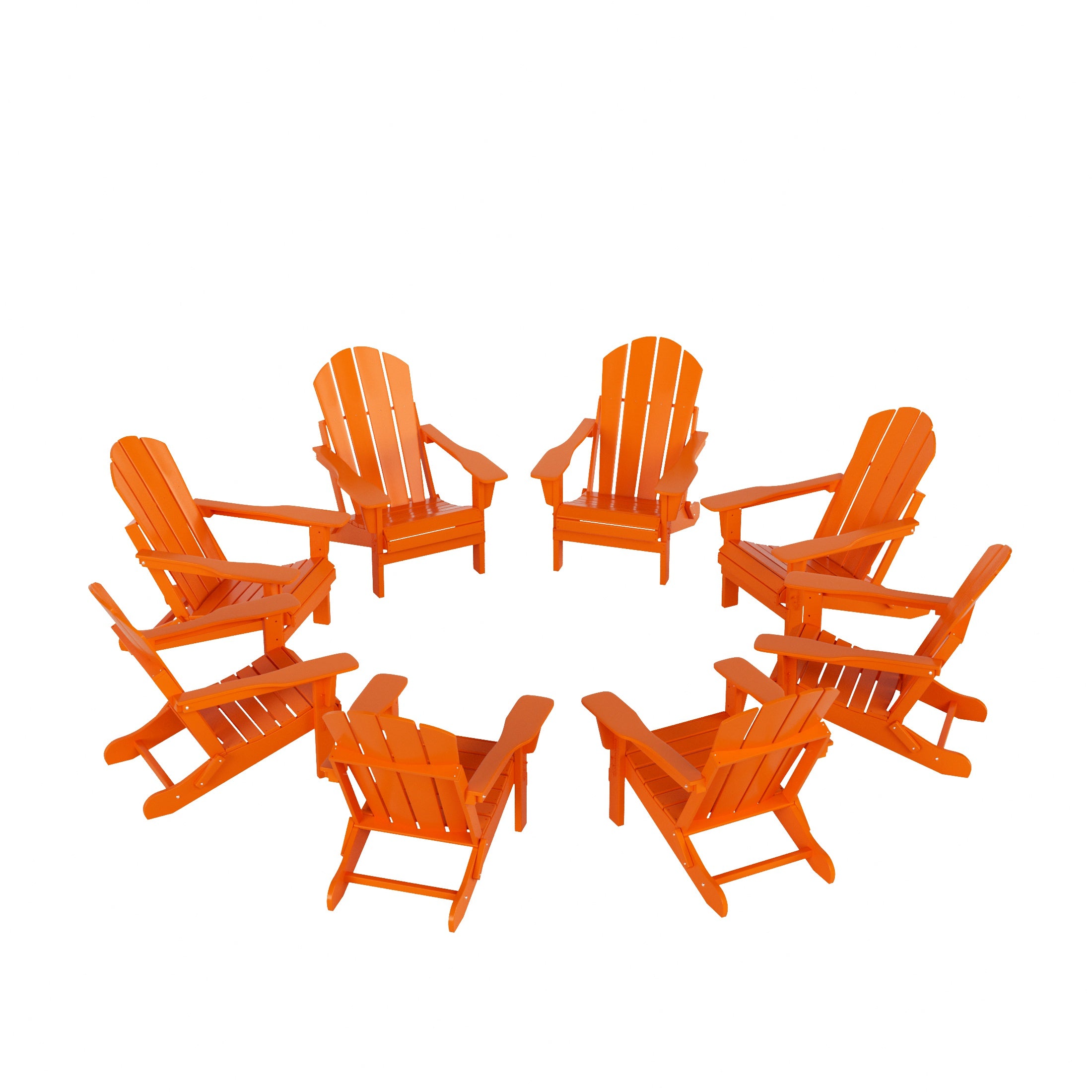 Paradise Malibu Outdoor Folding Poly Adirondack Chair (Set of 8)