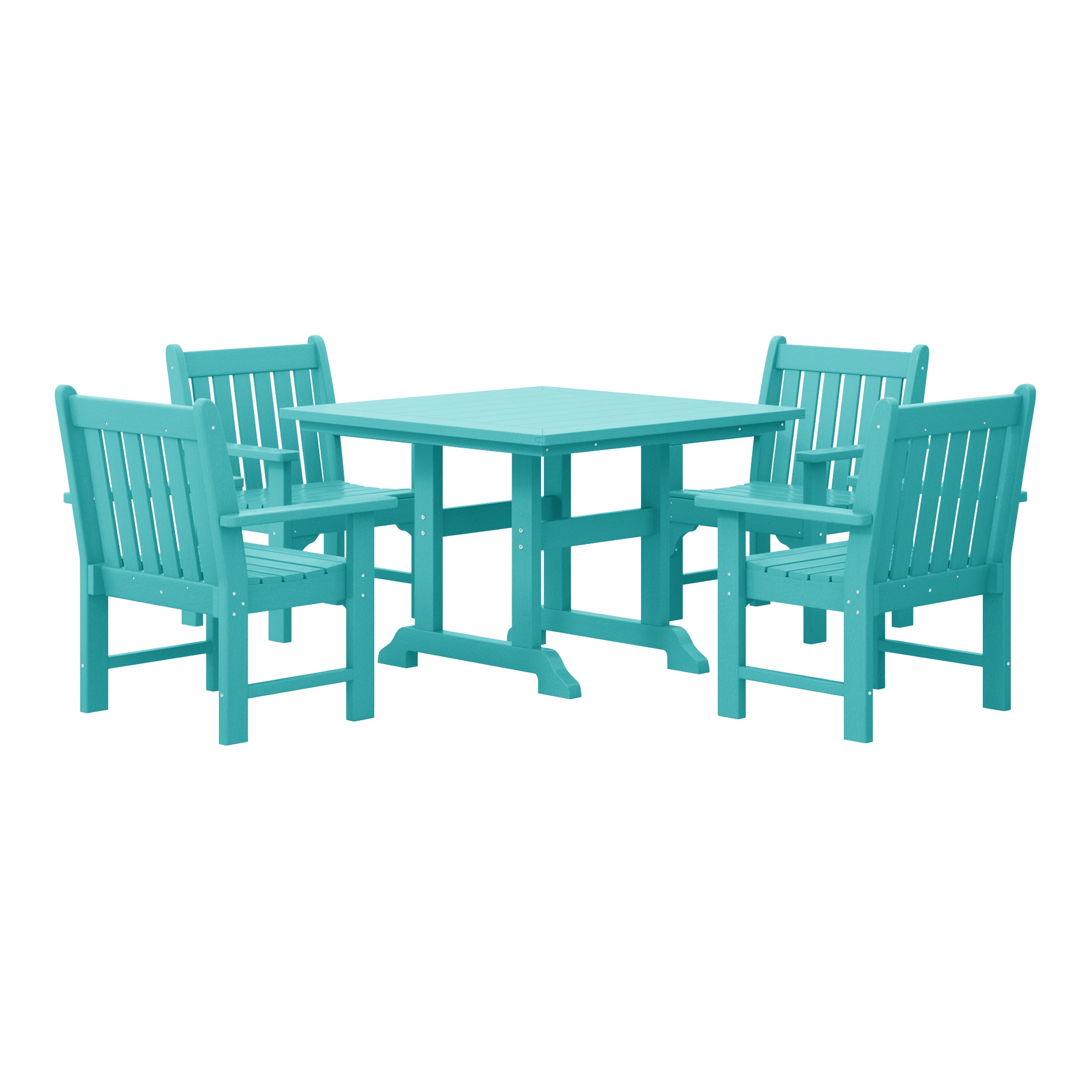 Paradise 5-Piece HDPE Outdoor Patio Chair and Square Table Dining Set