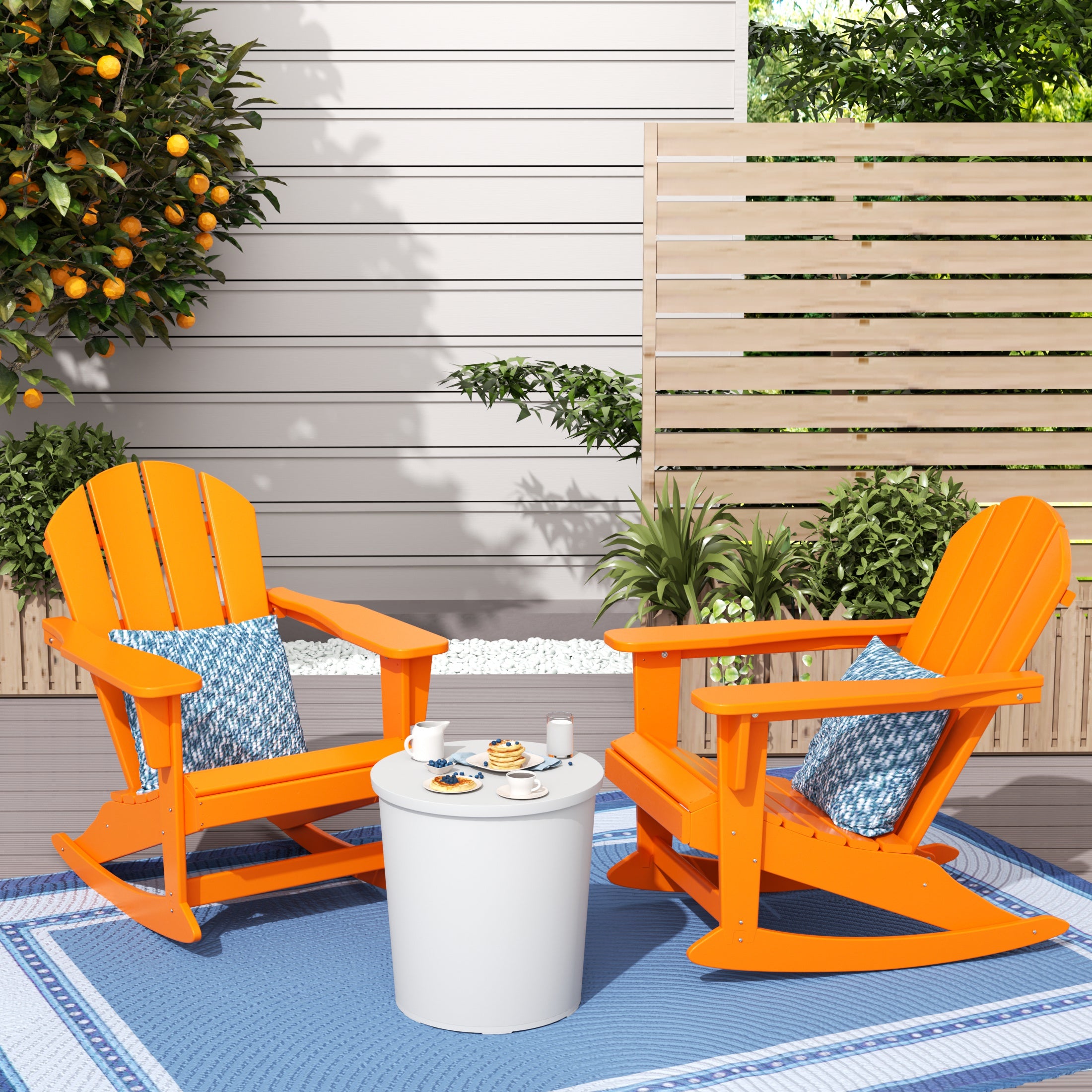 Paradise Westintrends 2 piece set Outdoor / Patio Poly Adirondack rocking chairs ( 2 seater )