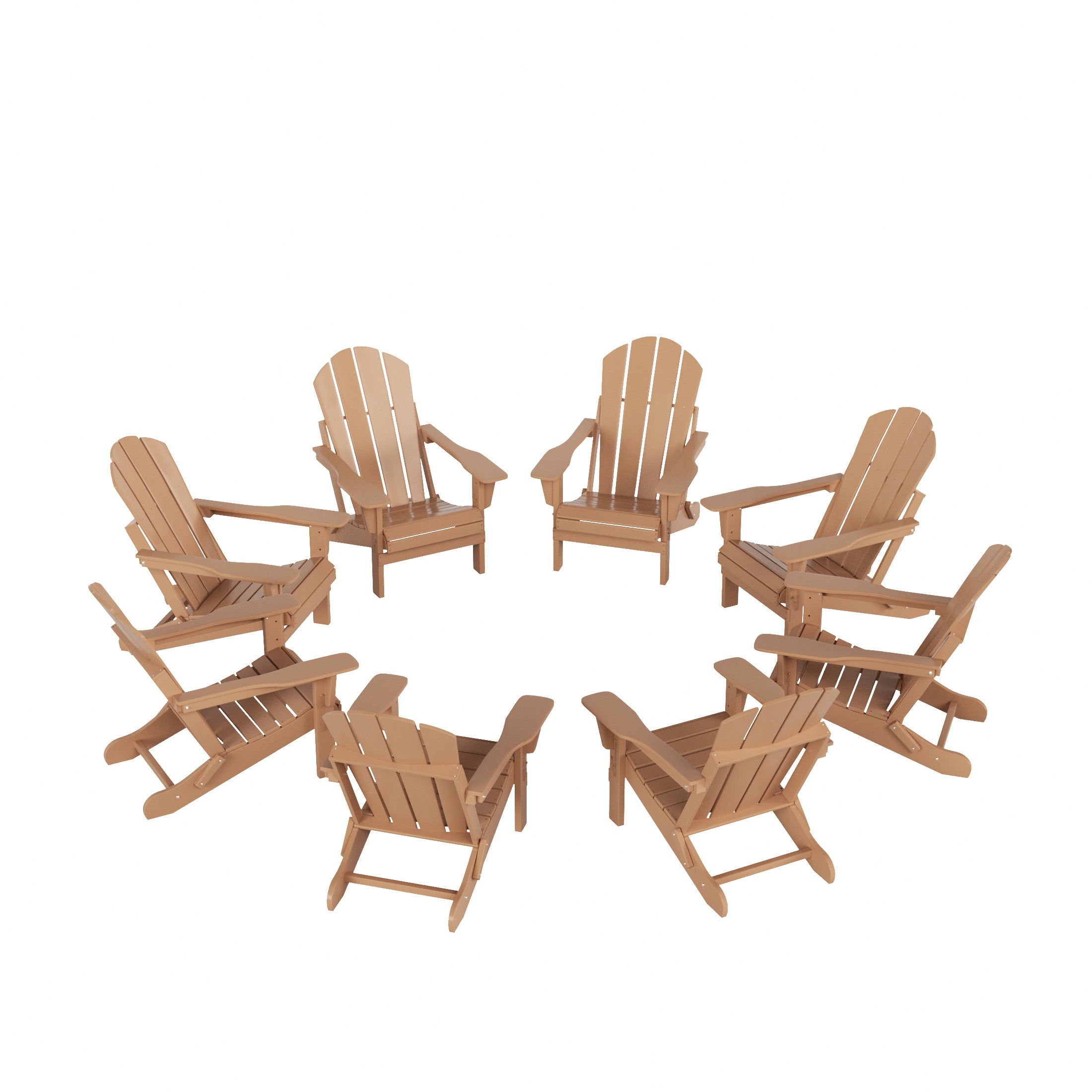 Paradise Malibu Outdoor Folding Poly Adirondack Chair (Set of 8)