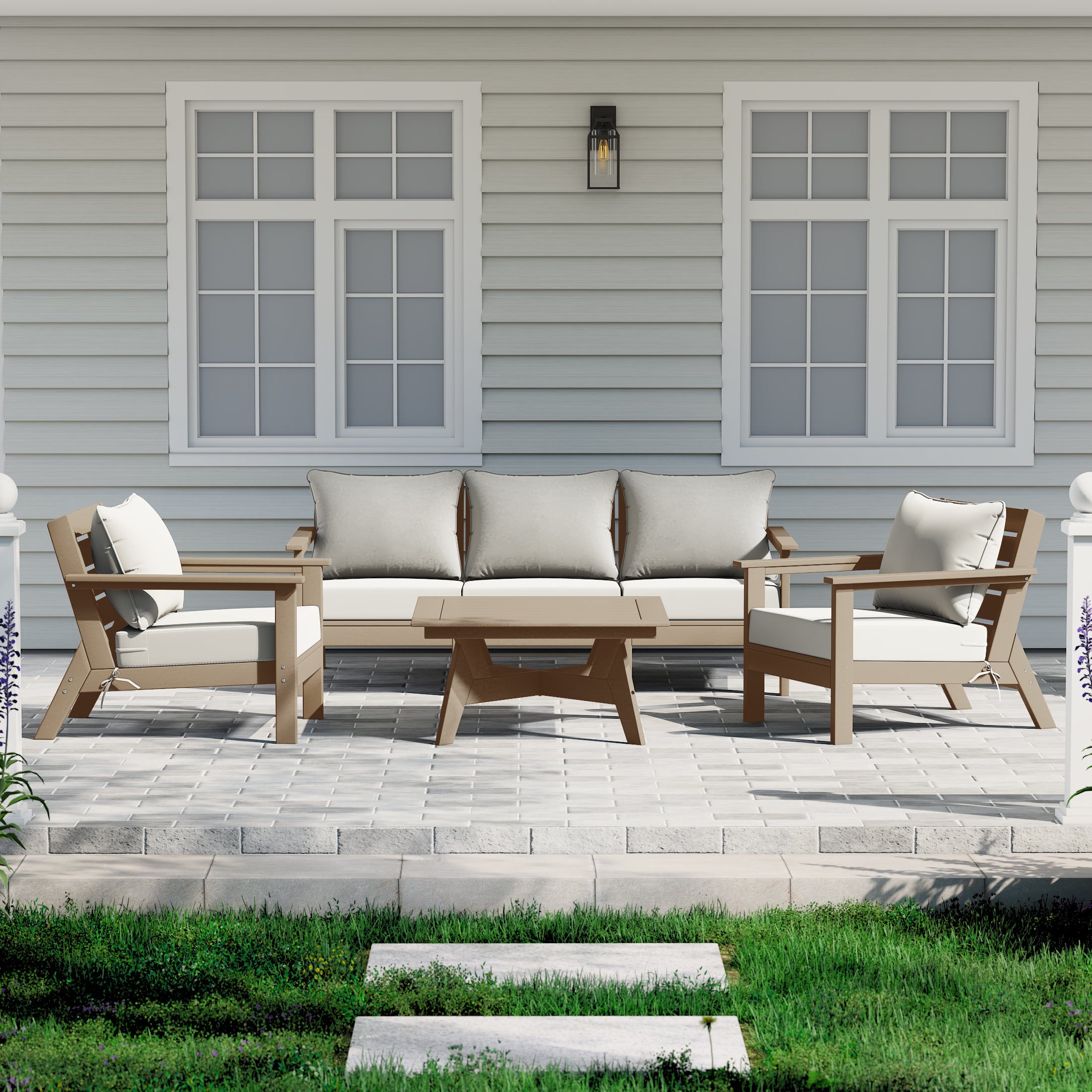 Portsmouth Outdoor 6-Piece Modular Sectional Patio Furniture Sofa Set