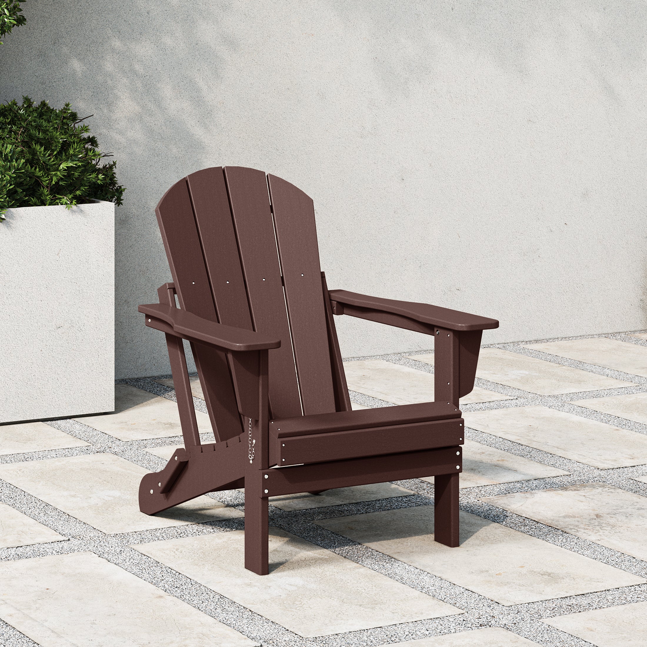 Paradise HDPE Outdoor Patio Folding Poly Adirondack Chair