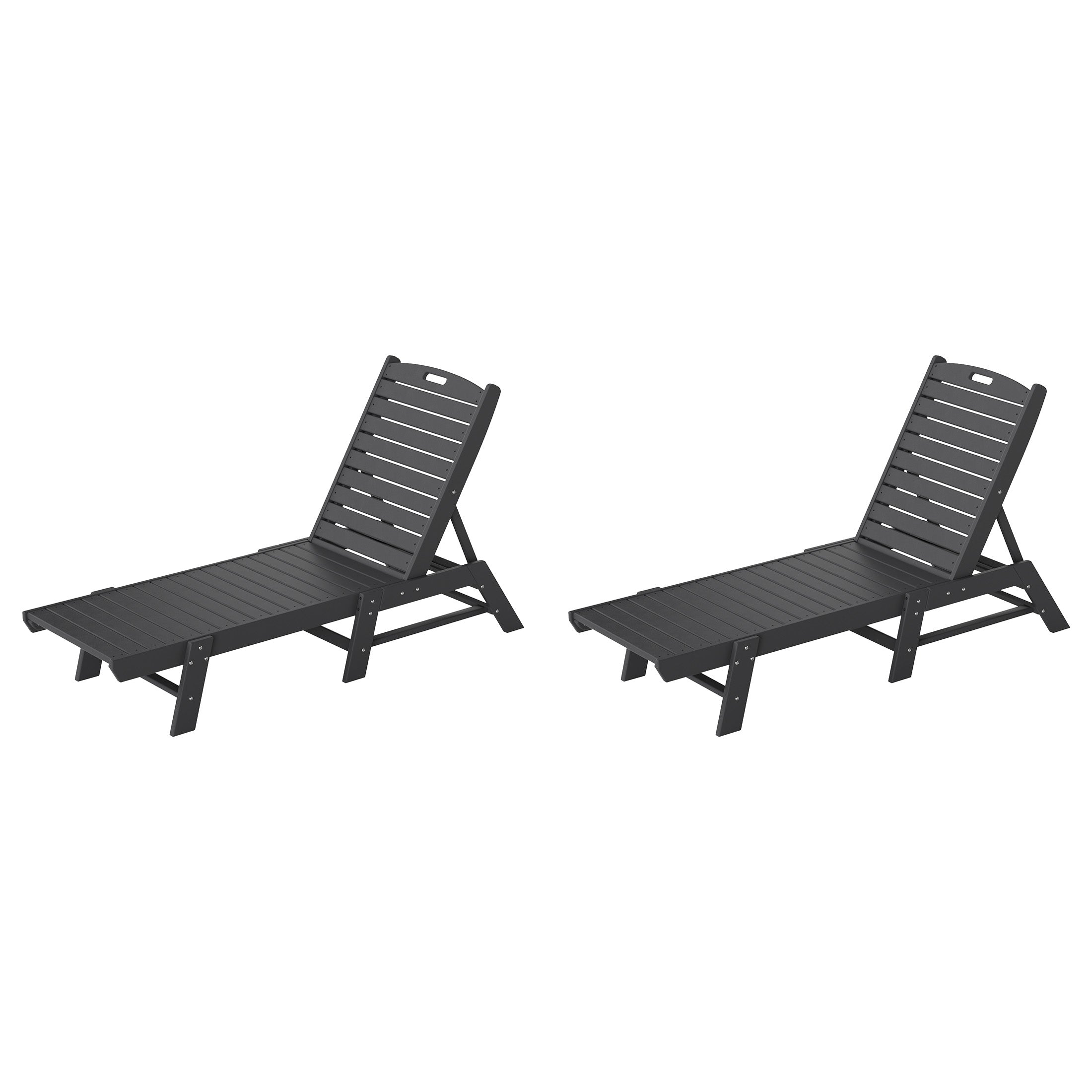 Paradise Malibu Poly Reclining Outdoor Patio Chaise Lounge Chair Adjustable (Set of 2)