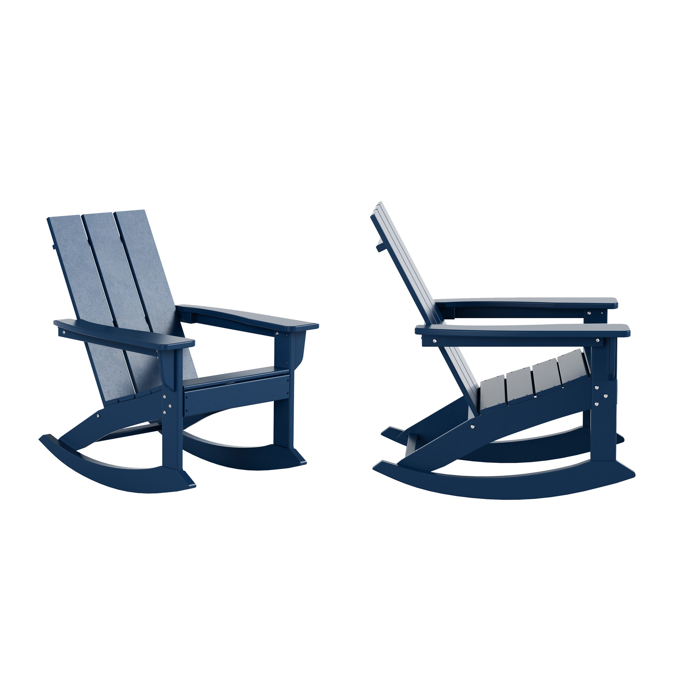 Palms Ashore Outdoor Patio Modern Adirondack Rocking Chair (Set of 2)