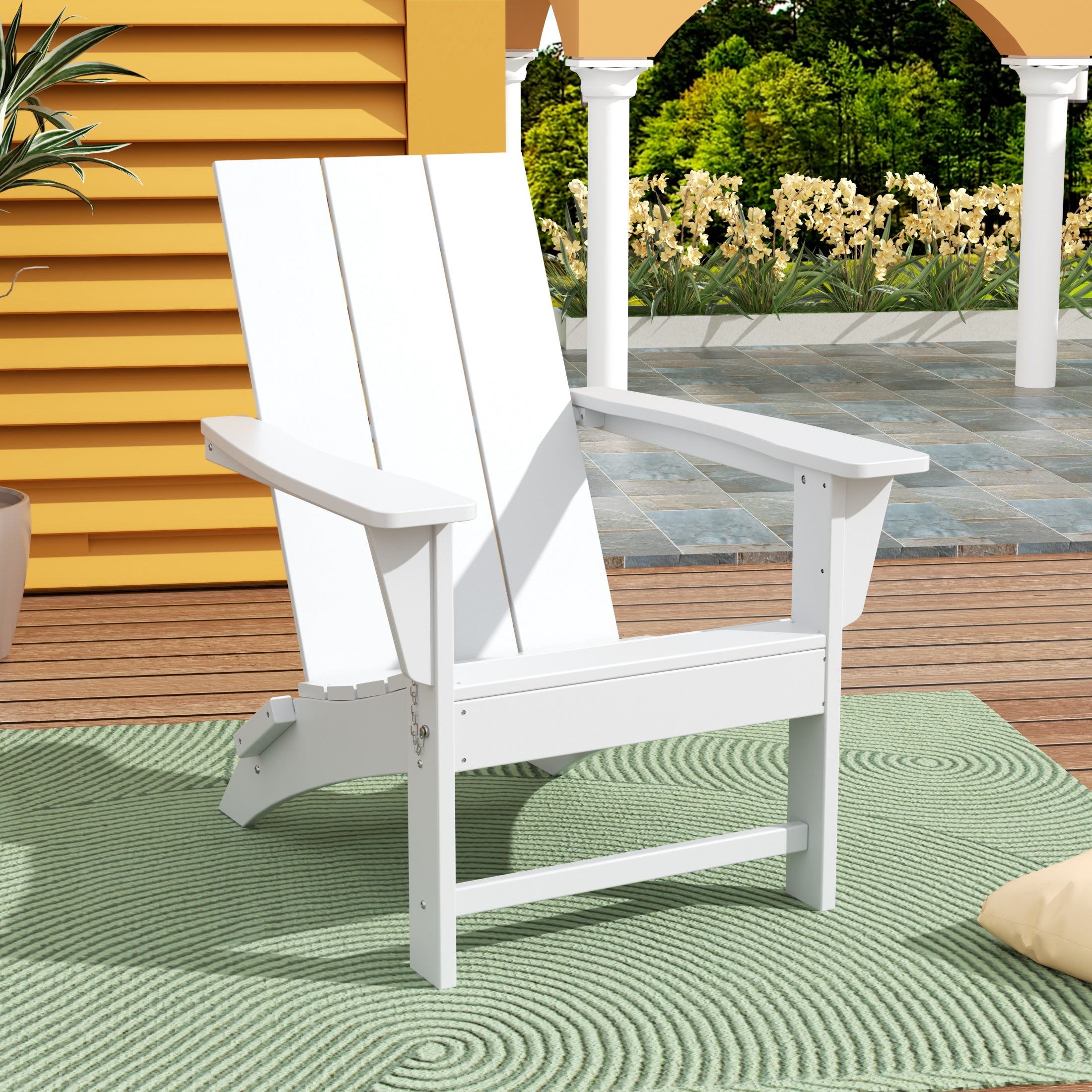 Palms HDPE Modern Outdoor Patio Folding Adirondack Chair