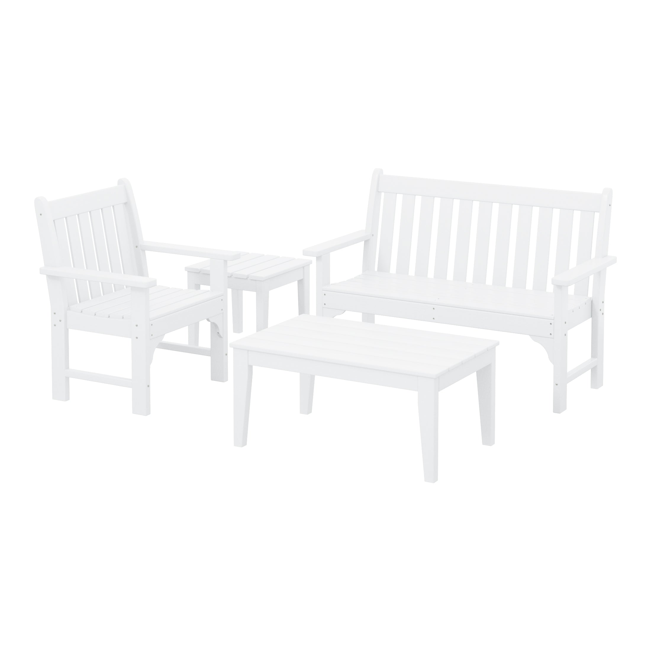 Paradise 4-Piece HDPE Outdoor Patio Furniture Bench Set