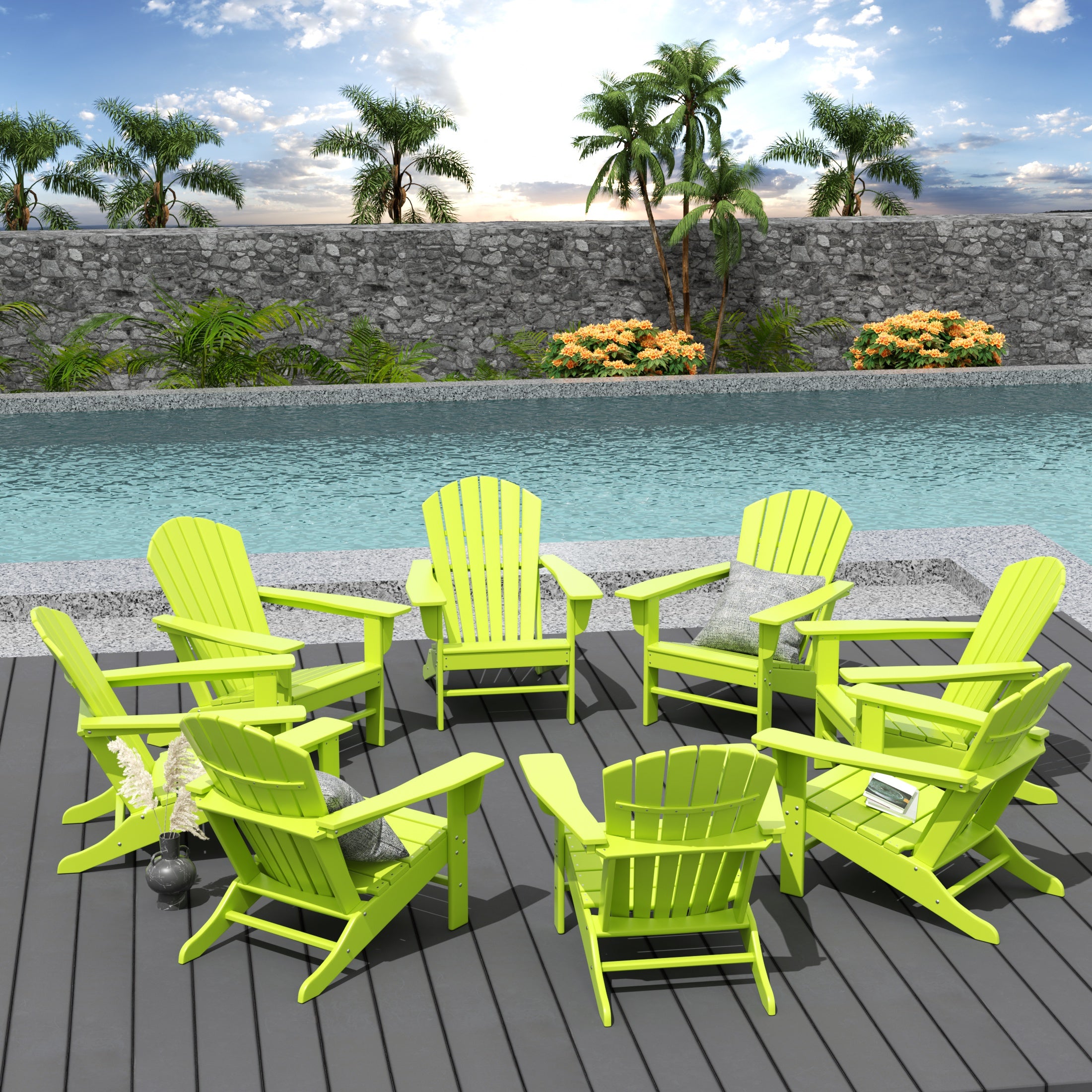 Portside Dylan Outdoor Adirondack Chair (Set of 8)