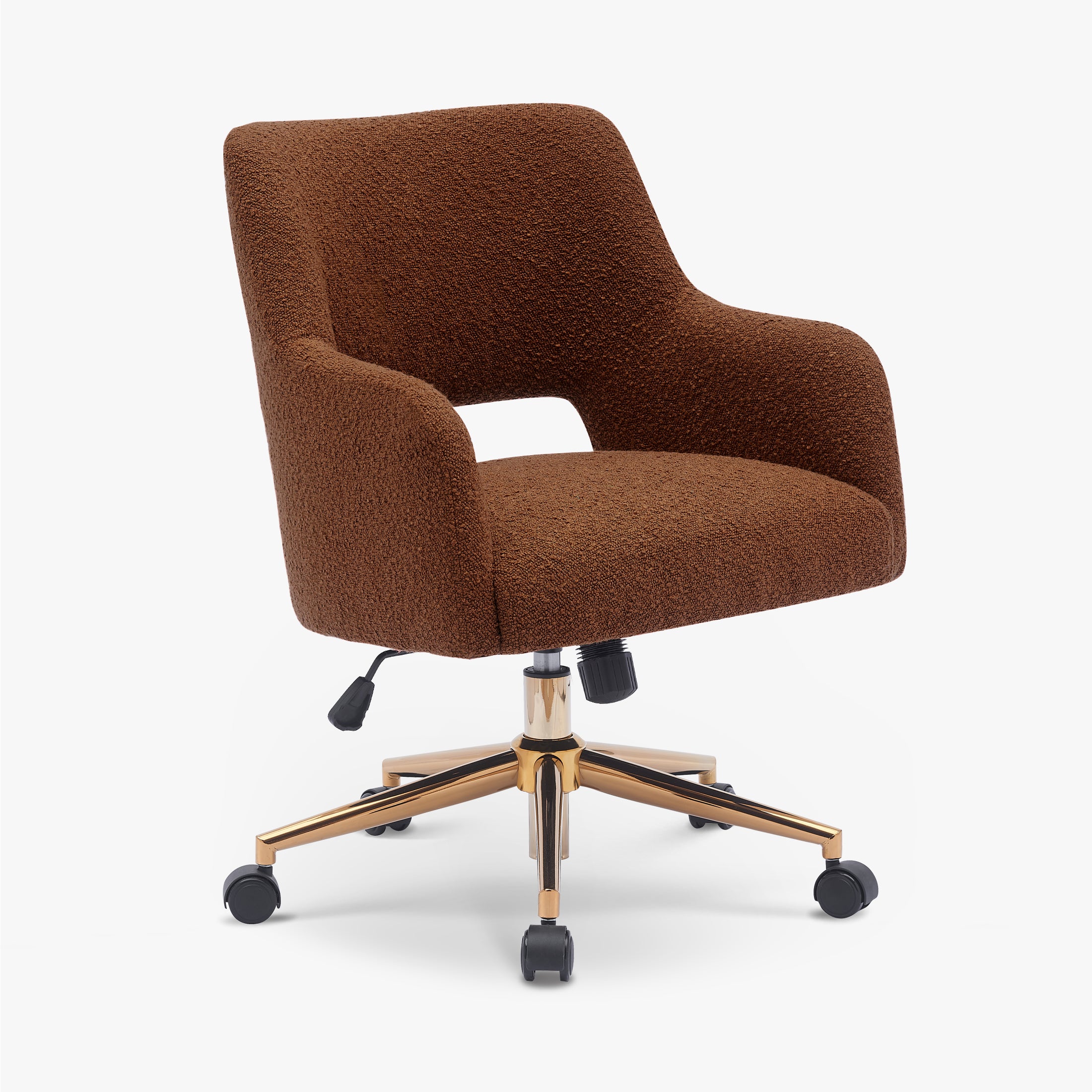 Amélie Modern Adjustable Height and Swivel Vanity Chair with Wheels