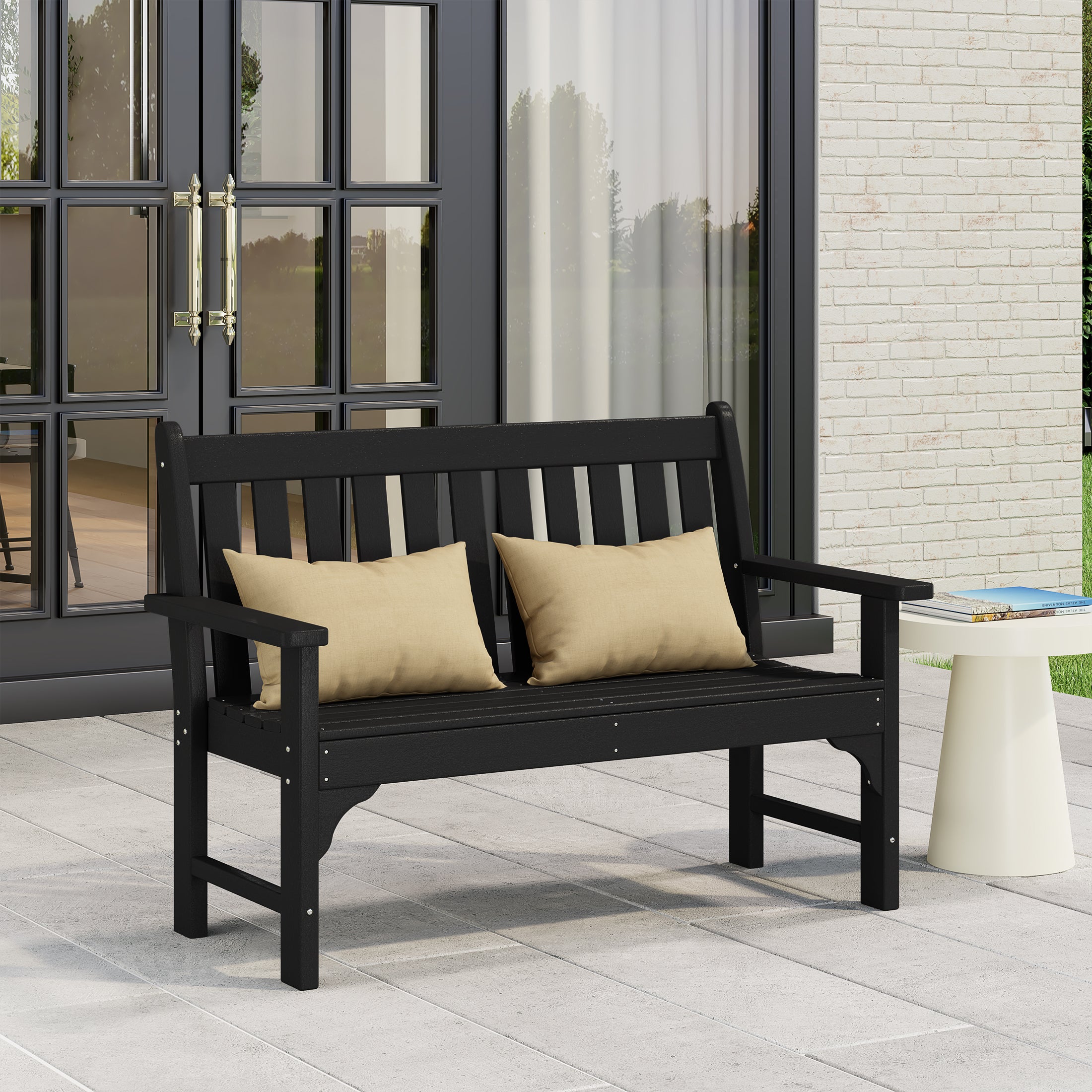 Paradise Outdoor 2-Person All-Weather HDPE Front Porch Garden Bench