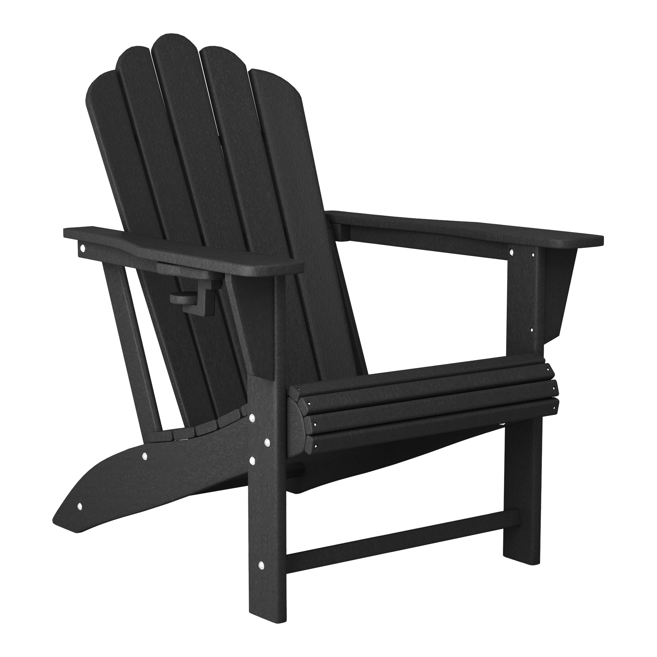 Lakeview 3-Piece Adirondack Chair with Cup Holder and Folding Ottoman and Table Set