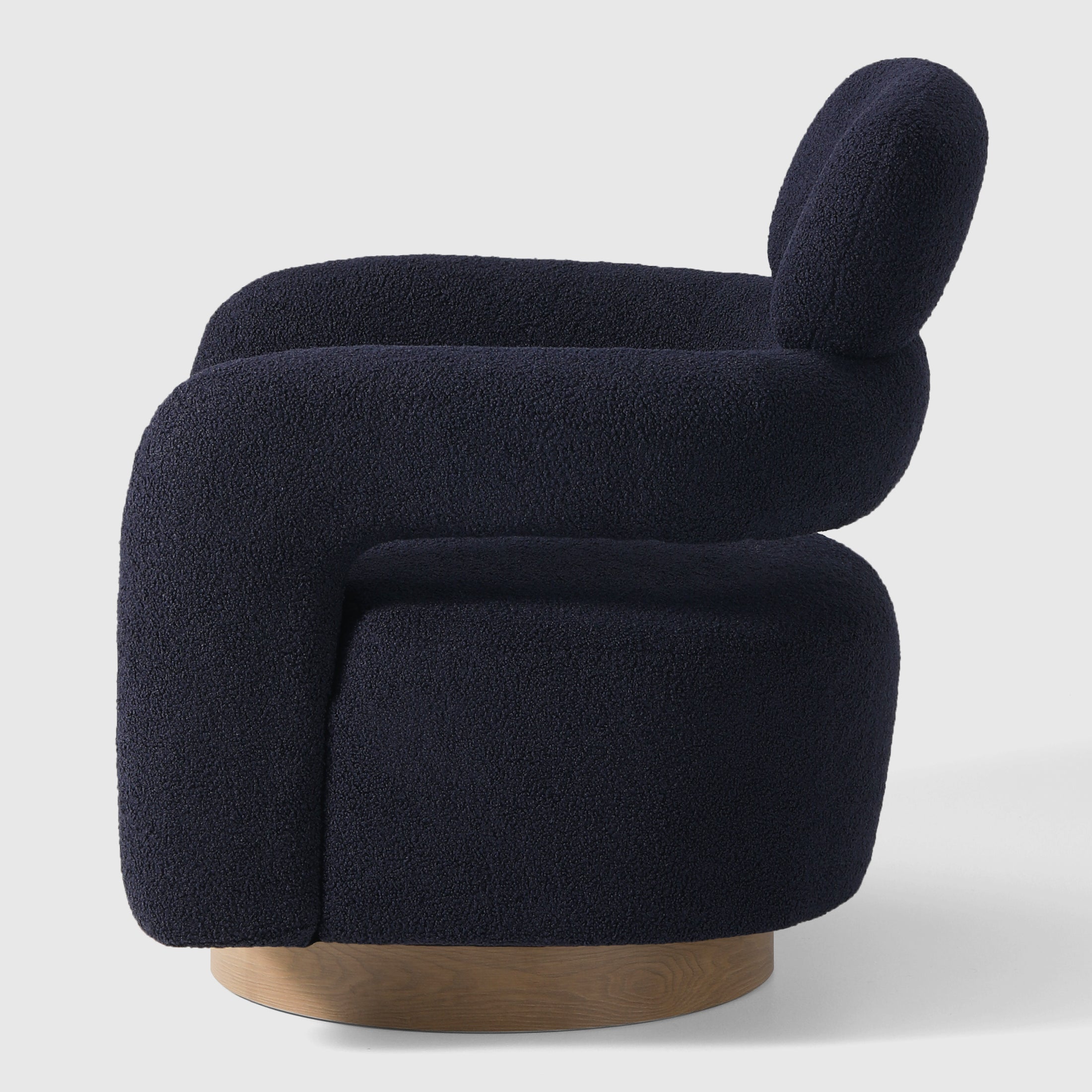 Celine Mid-Century Modern Round Sherpa Swivel Barrel Accent Chair