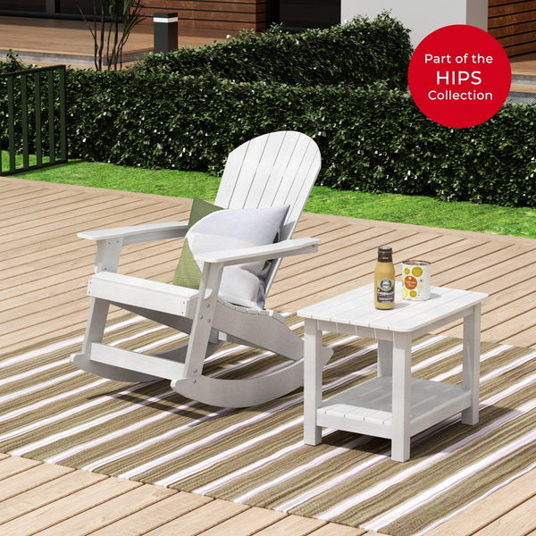 Florence 2-Piece HIPS Adirondack Rocking Chair and Side Table Set - Costaelm