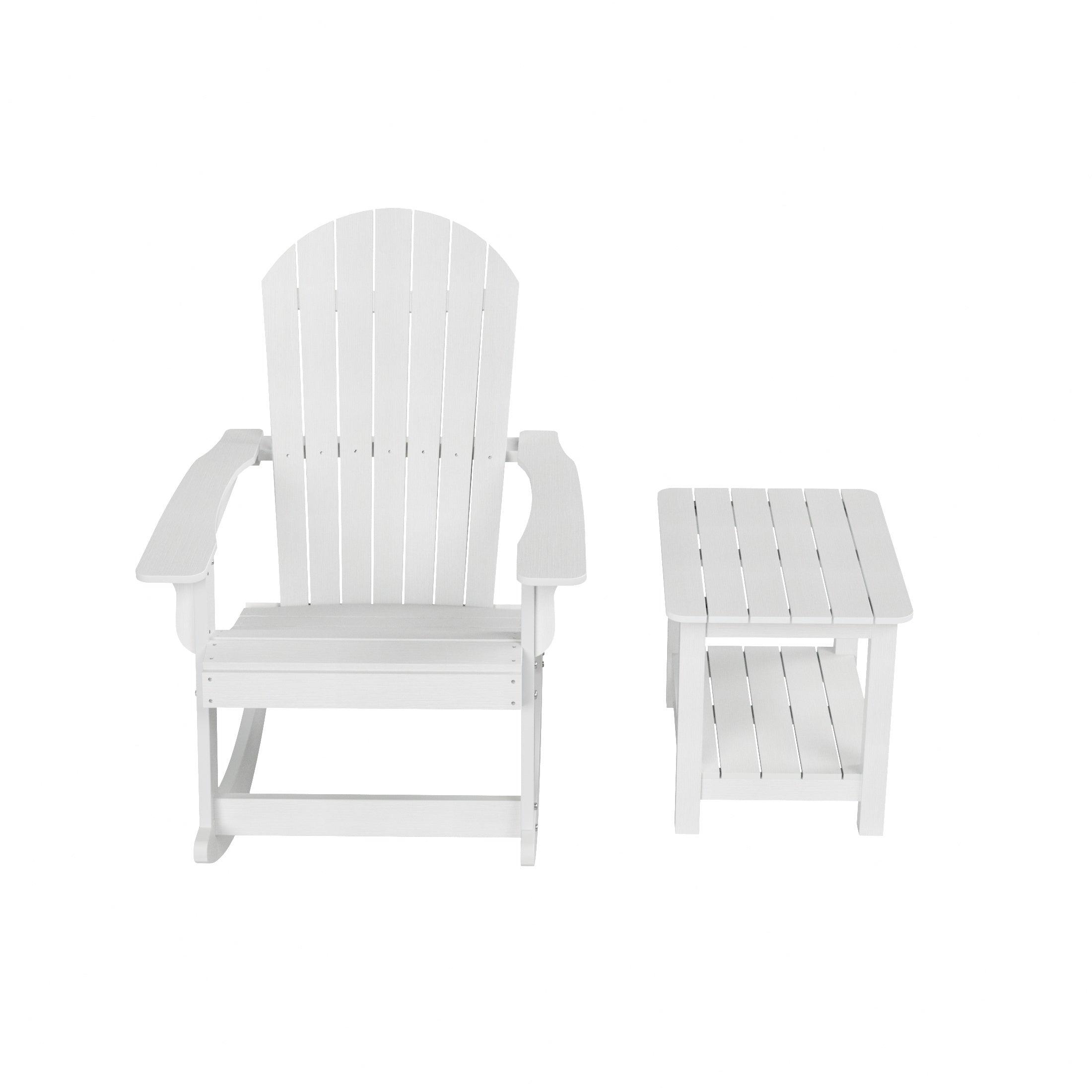 Florence 2-Piece HIPS Adirondack Rocking Chair and Side Table Set - Costaelm