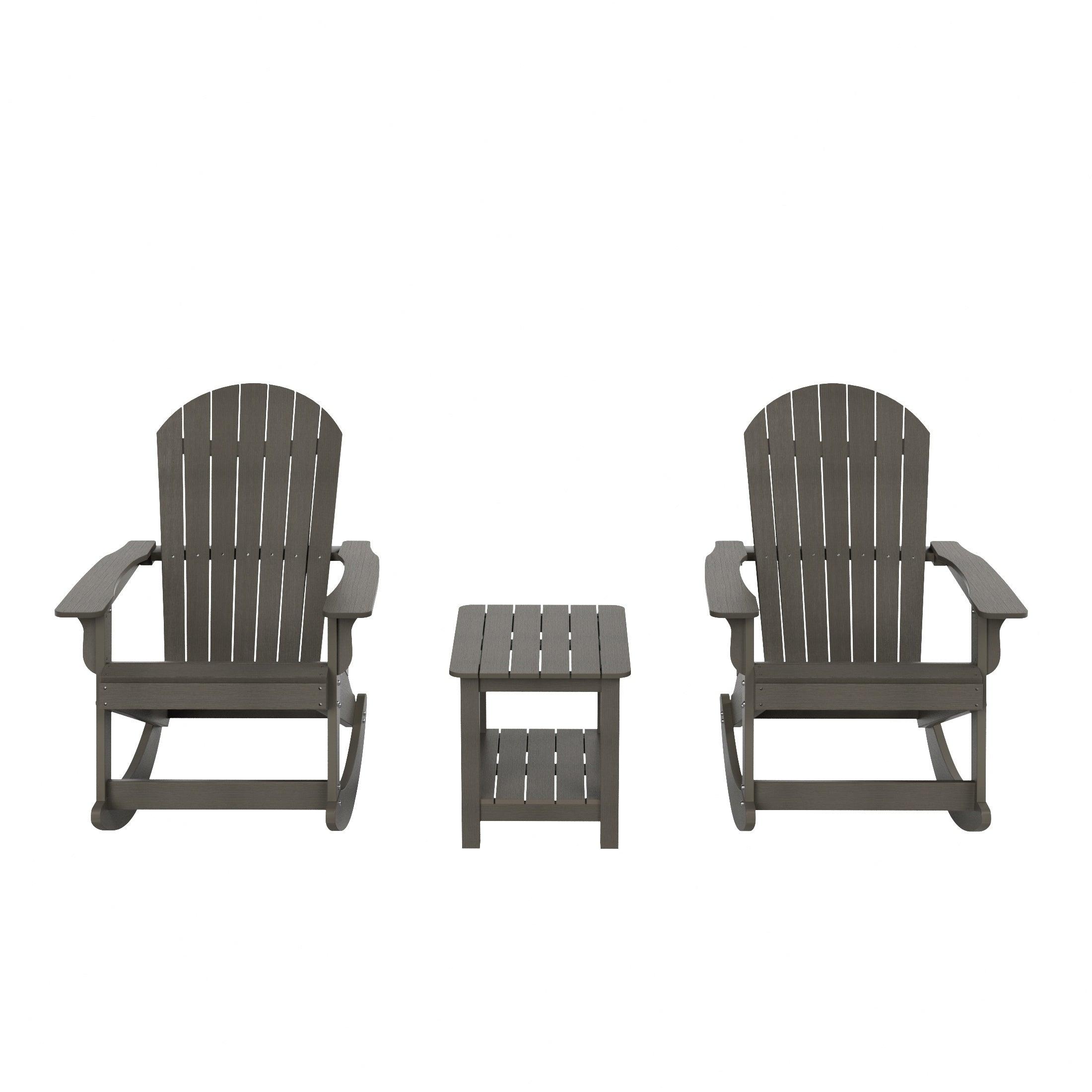 Florence 3-Piece HIPS Adirondack Rocking Chair and Side Table Set - Costaelm