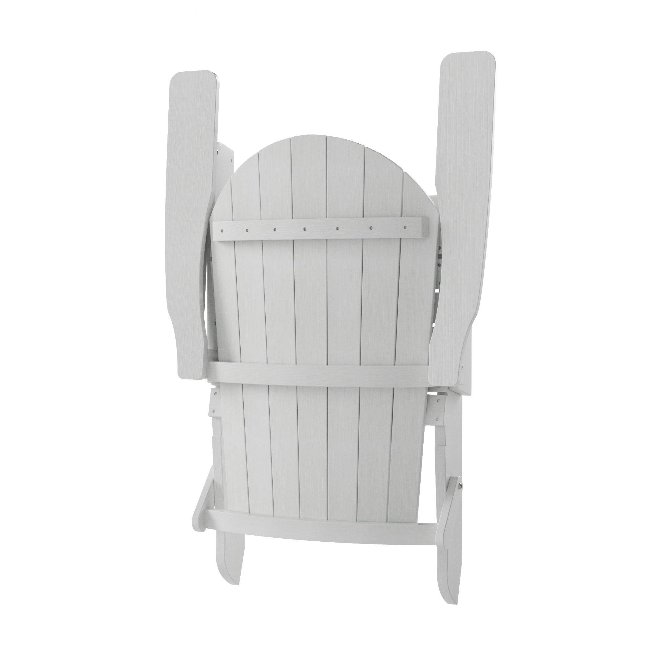 Florence 3-Piece HIPS Folding Adirondack Chair and Folding Ottoman Side Table Set - Costaelm