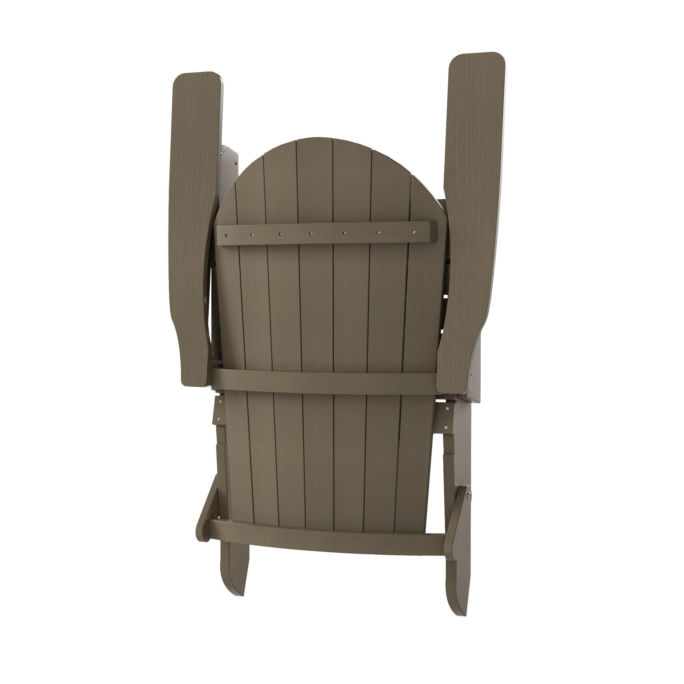 Florence 3-Piece HIPS Folding Adirondack Chair and Folding Ottoman Side Table Set - Costaelm