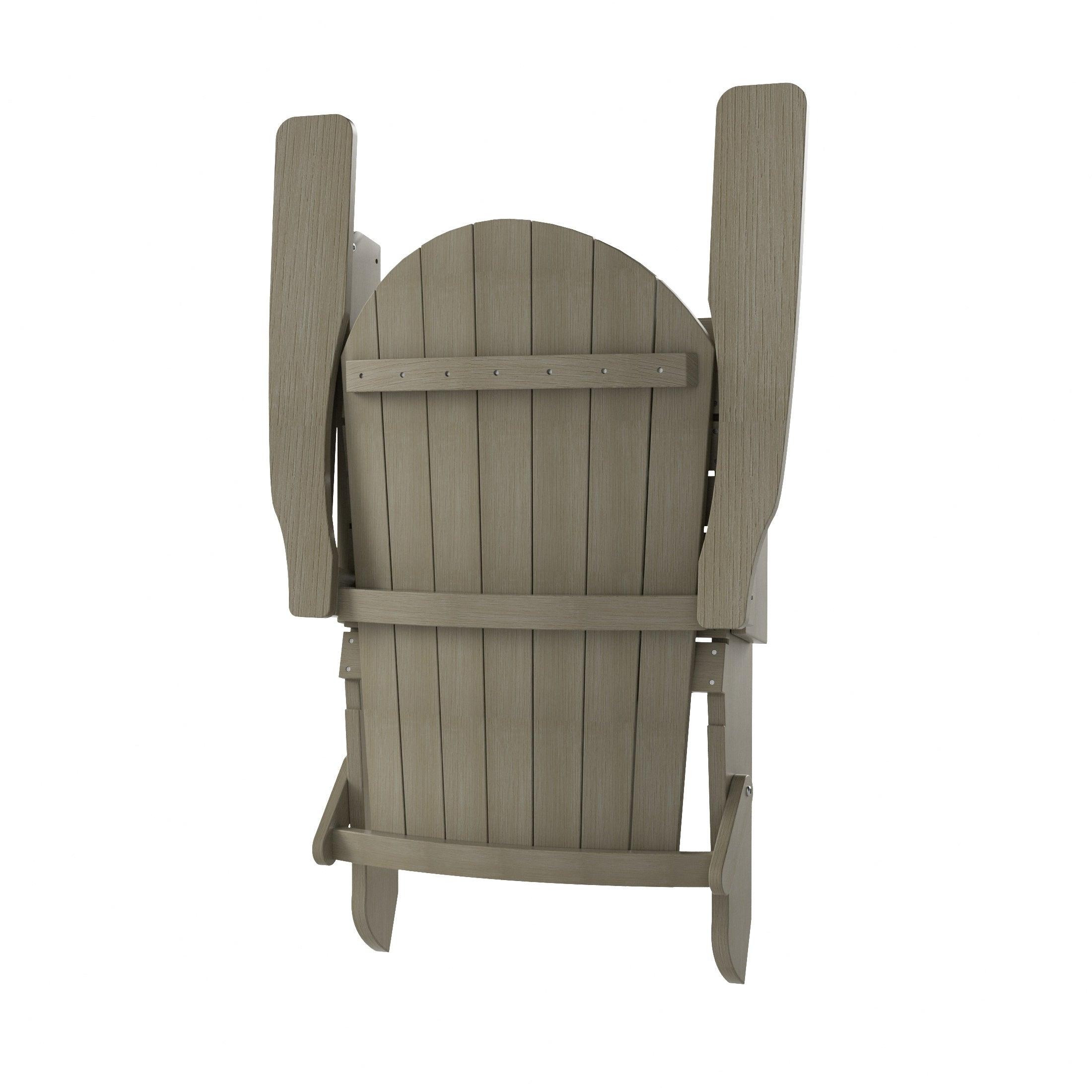 Florence 3-Piece HIPS Folding Adirondack Chair and Folding Ottoman Side Table Set - Costaelm