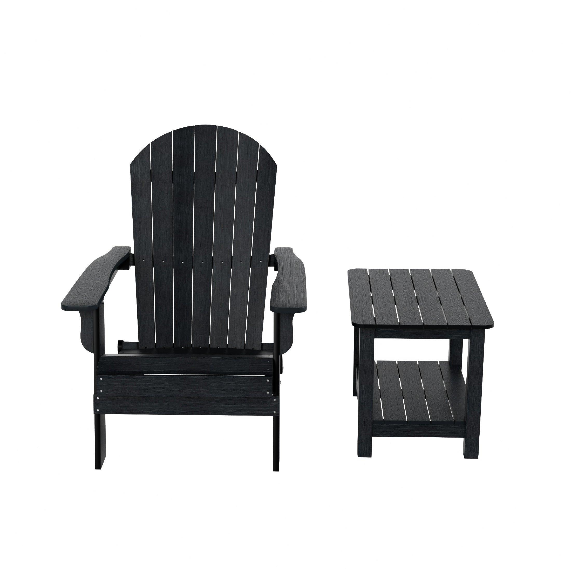 Florence HIPS Folding Adirondack Chair with Side Table Set - Costaelm