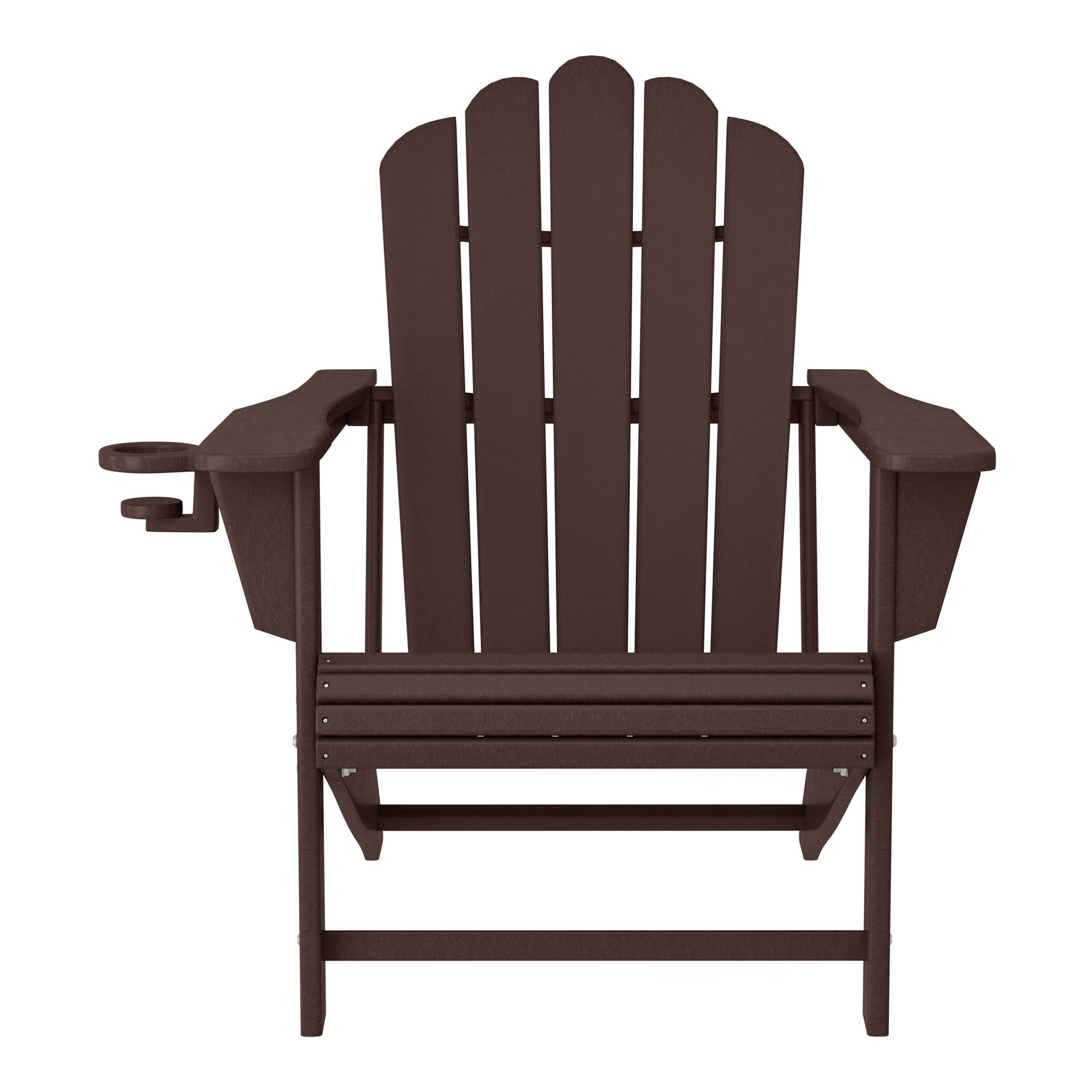 Lakeview Outdoor Patio HDPE Adirondack Chair With Cup Holder