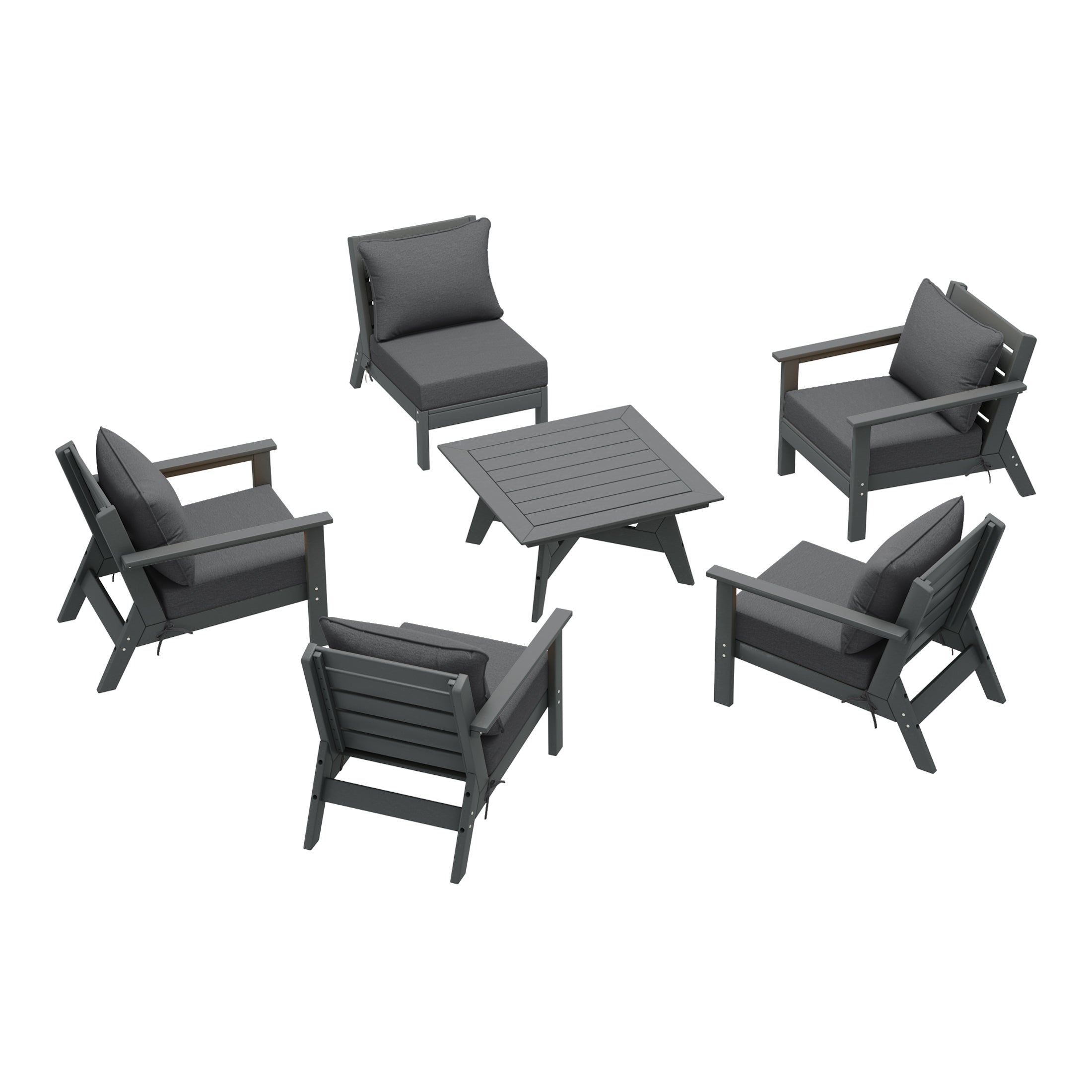 Portsmouth Outdoor 6-Piece Modular Sectional Patio Furniture Sofa Set