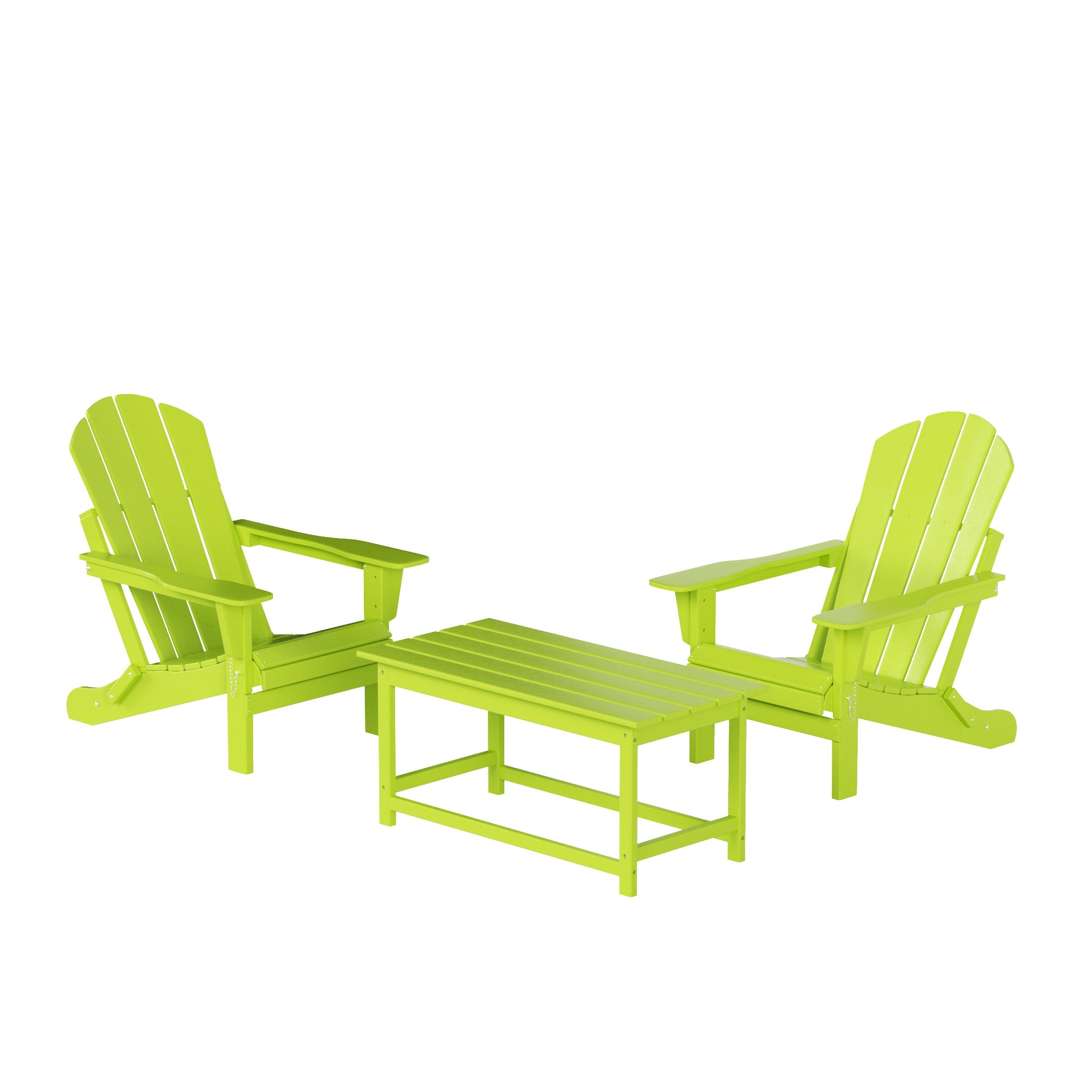 Paradise Westintrends 3-Piece set Outdoor / Patio Poly Adirondack chair set with a Coffee table ( 2 seater )