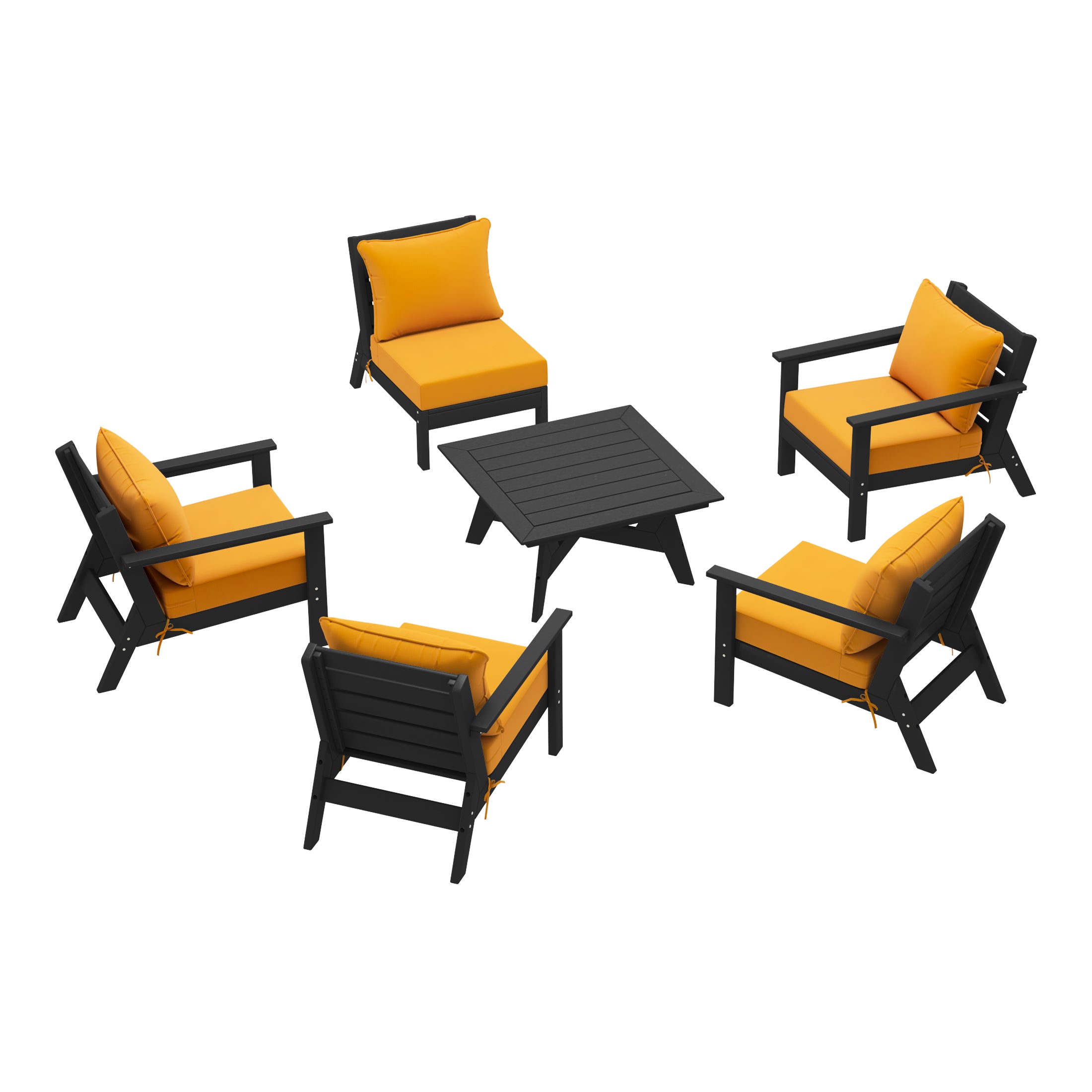 Portsmouth Outdoor 6-Piece Modular Sectional Patio Furniture Sofa Set