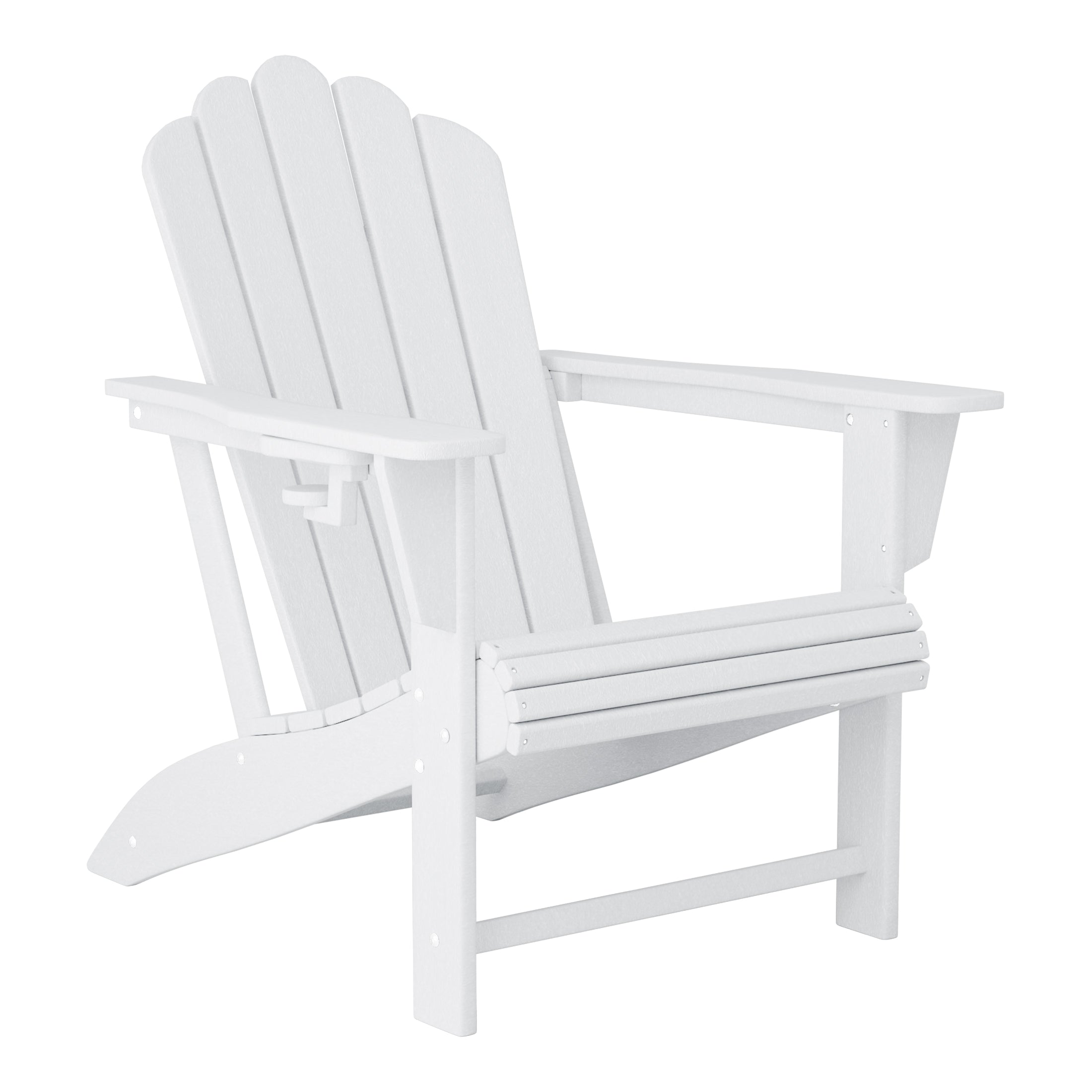 Lakeview 3-Piece Outdoor Patio HDPE Adirondack Chair With Cup Holder and Table Set