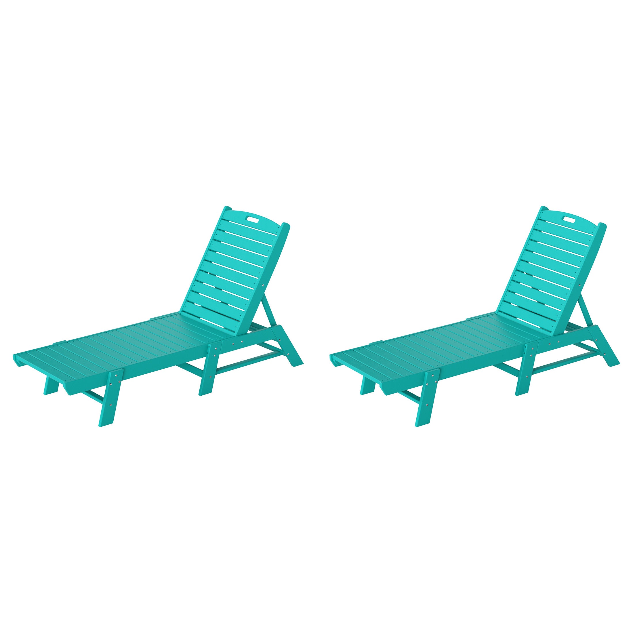 Paradise Malibu Poly Reclining Outdoor Patio Chaise Lounge Chair Adjustable (Set of 2)