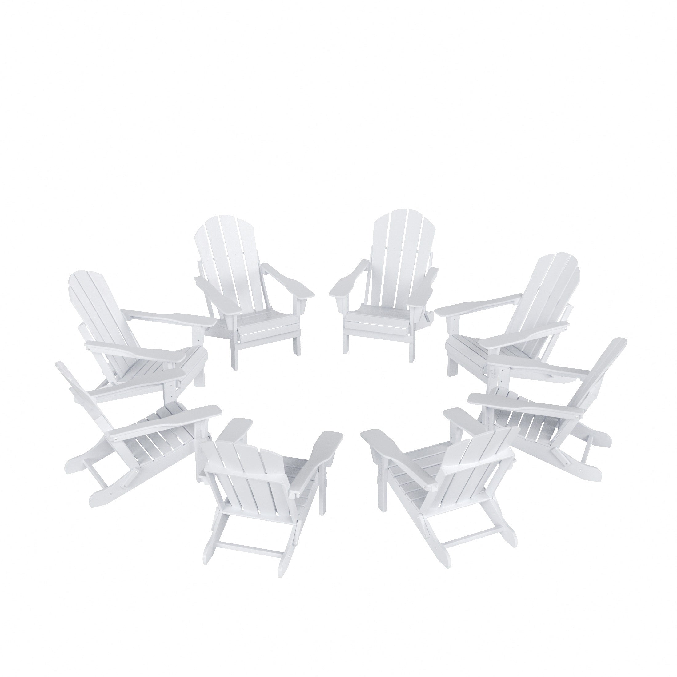 Paradise Malibu Outdoor Folding Poly Adirondack Chair (Set of 8)