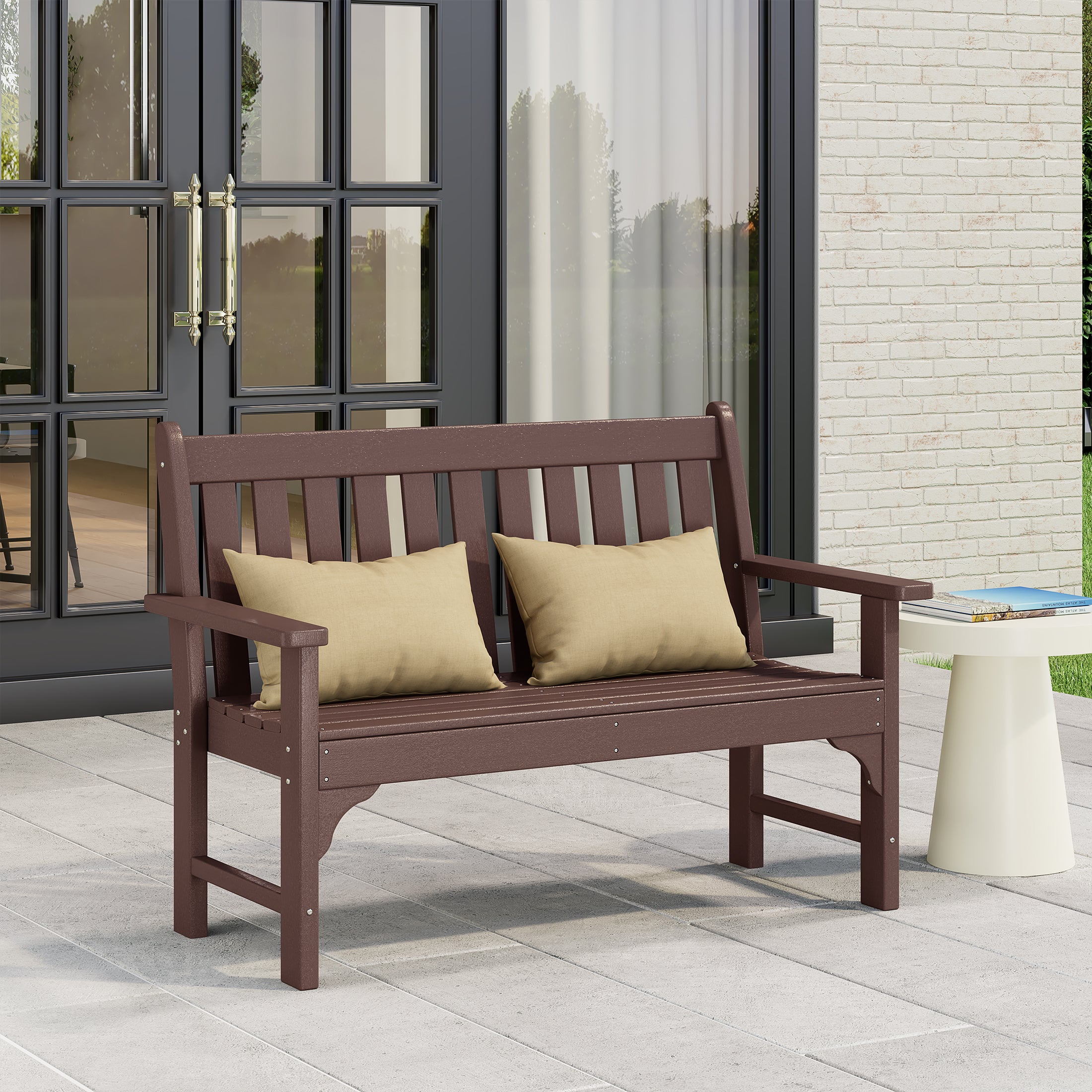 Paradise Outdoor 2-Person All-Weather HDPE Front Porch Garden Bench